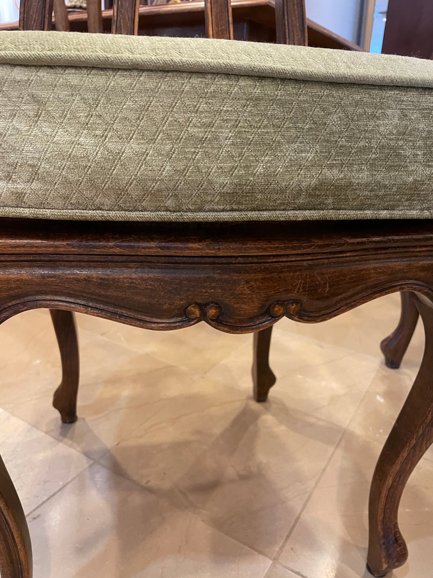 Set of 6 Antique Louis XV Caned Seat Dining Chairs (0NW00I)