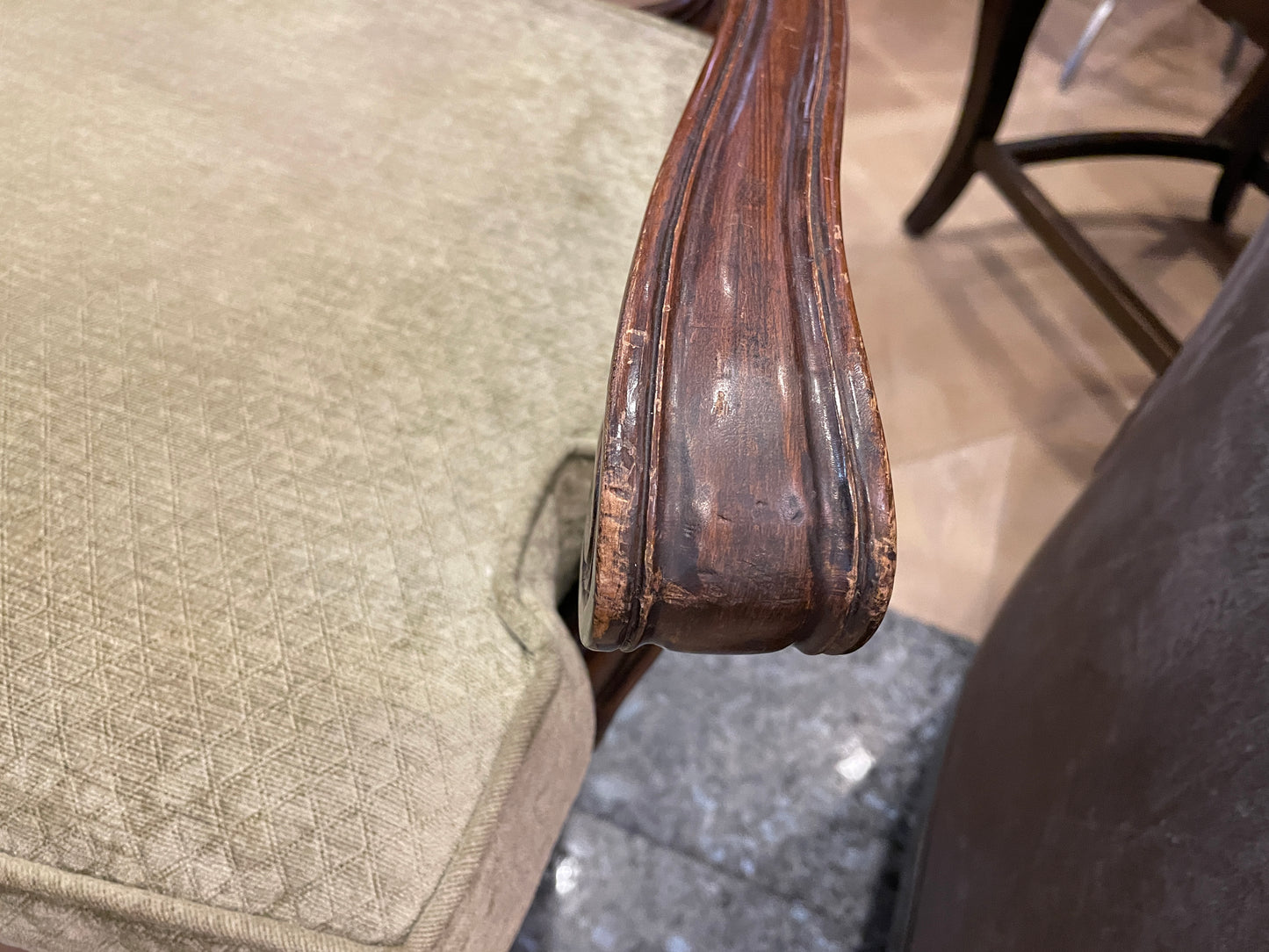 Set of 6 Antique Louis XV Caned Seat Dining Chairs (0NW00I)
