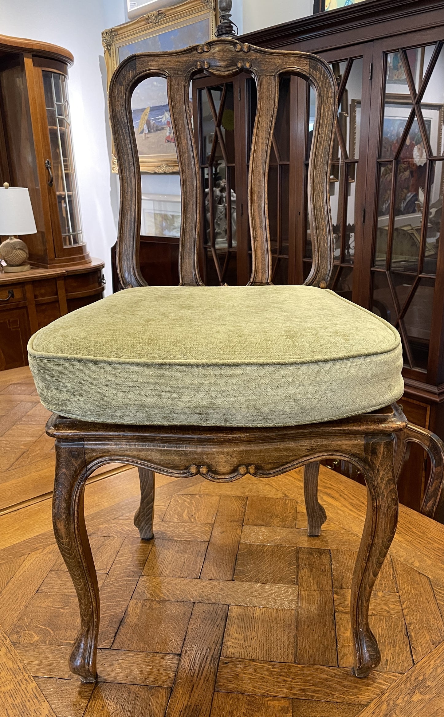 Set of 6 Antique Louis XV Caned Seat Dining Chairs (0NW00I)