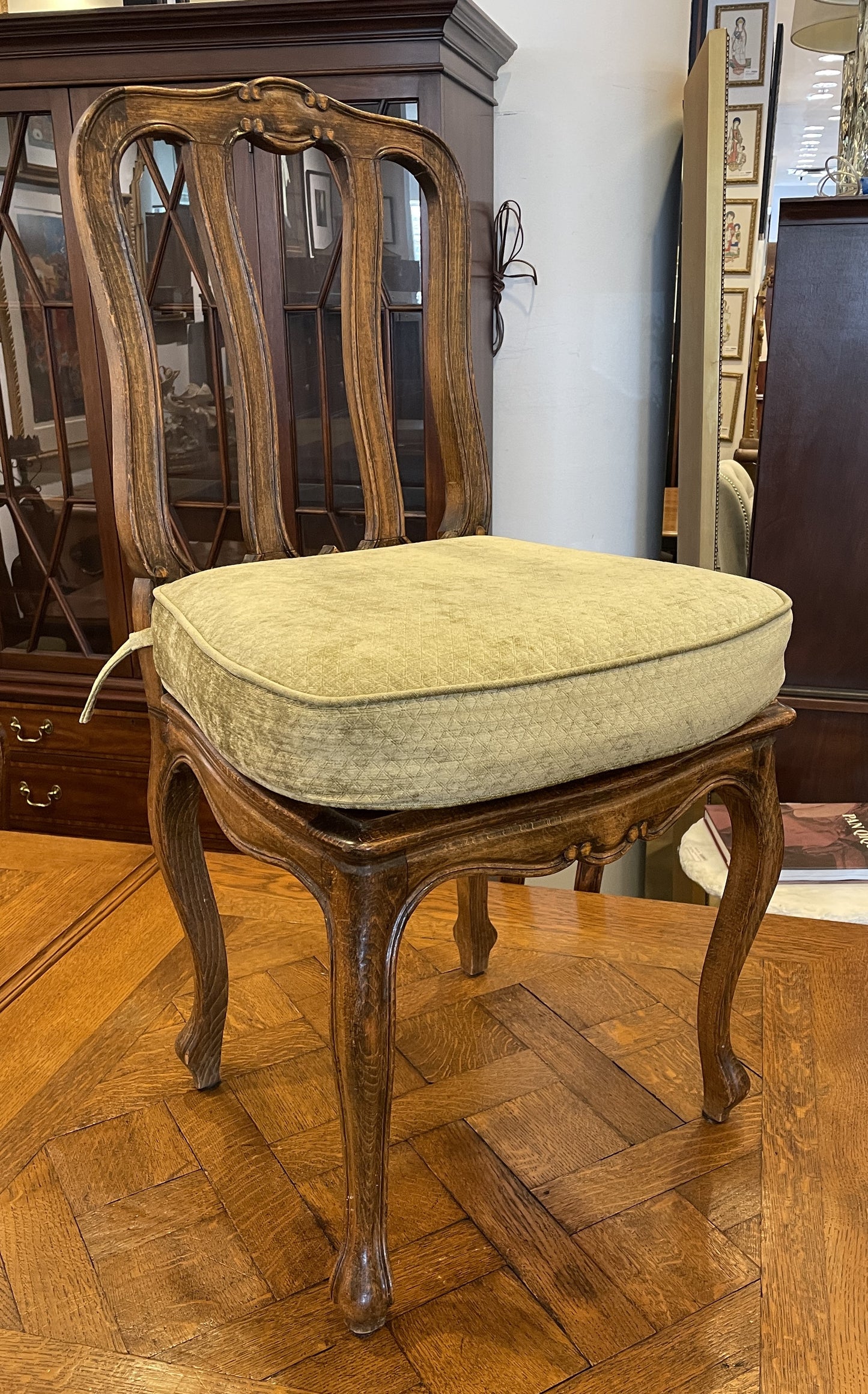 Set of 6 Antique Louis XV Caned Seat Dining Chairs (0NW00I)