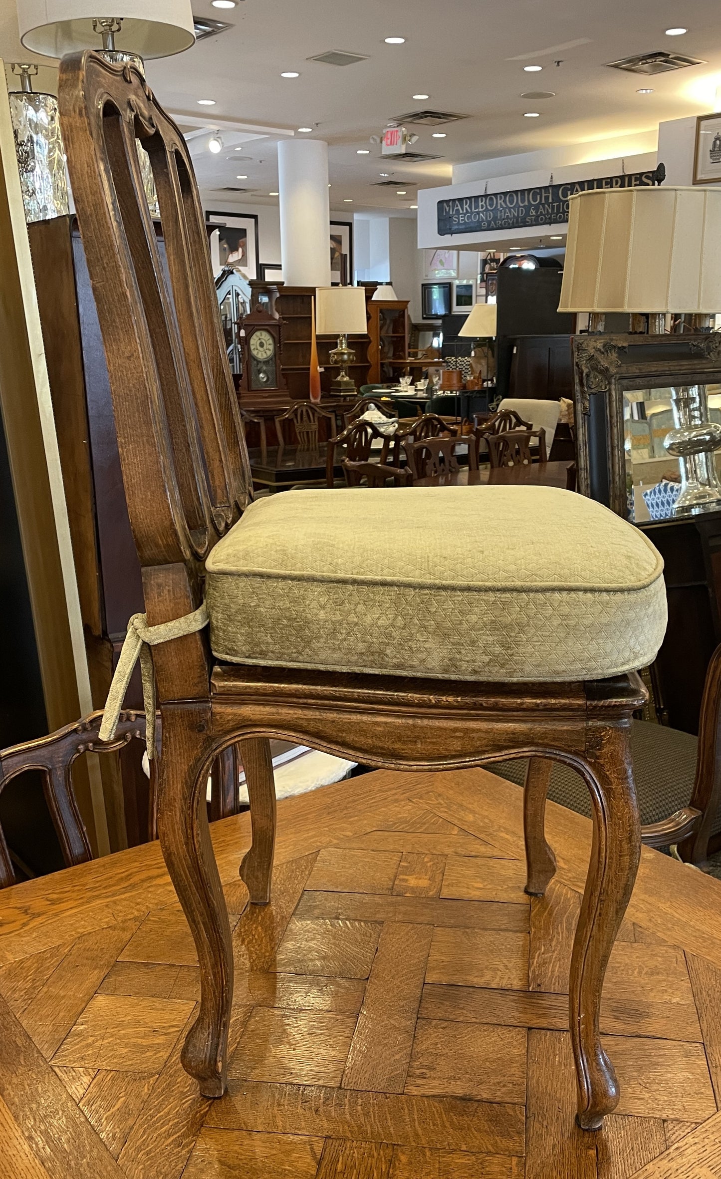 Set of 6 Antique Louis XV Caned Seat Dining Chairs (0NW00I)