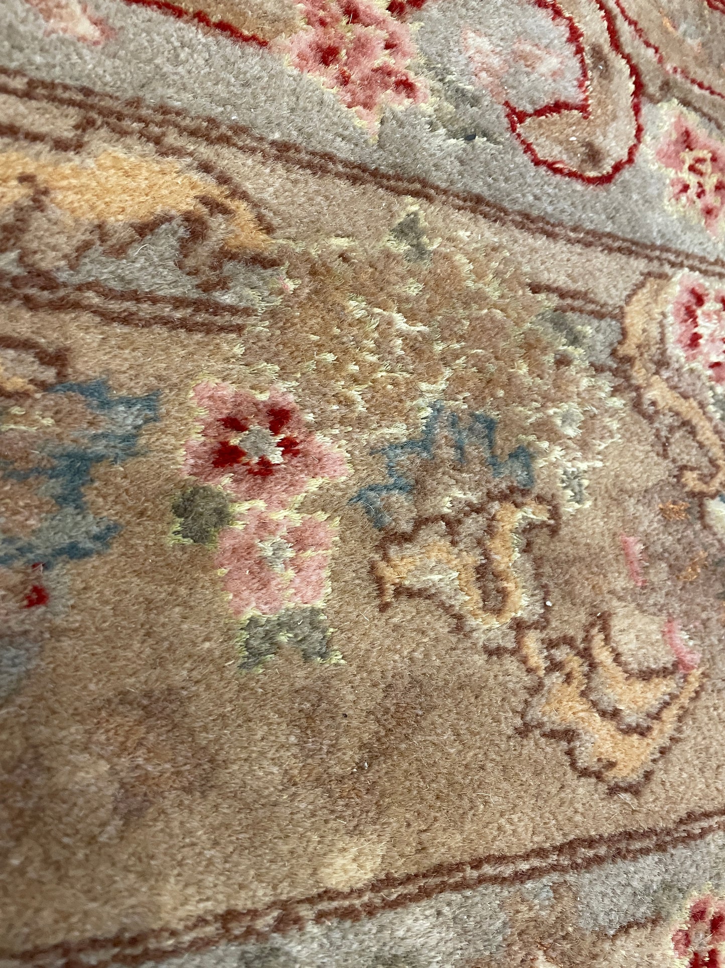 Hand Knotted Cream Floral Wool Rug, AS IS (3'10x5'10) (0EX003)