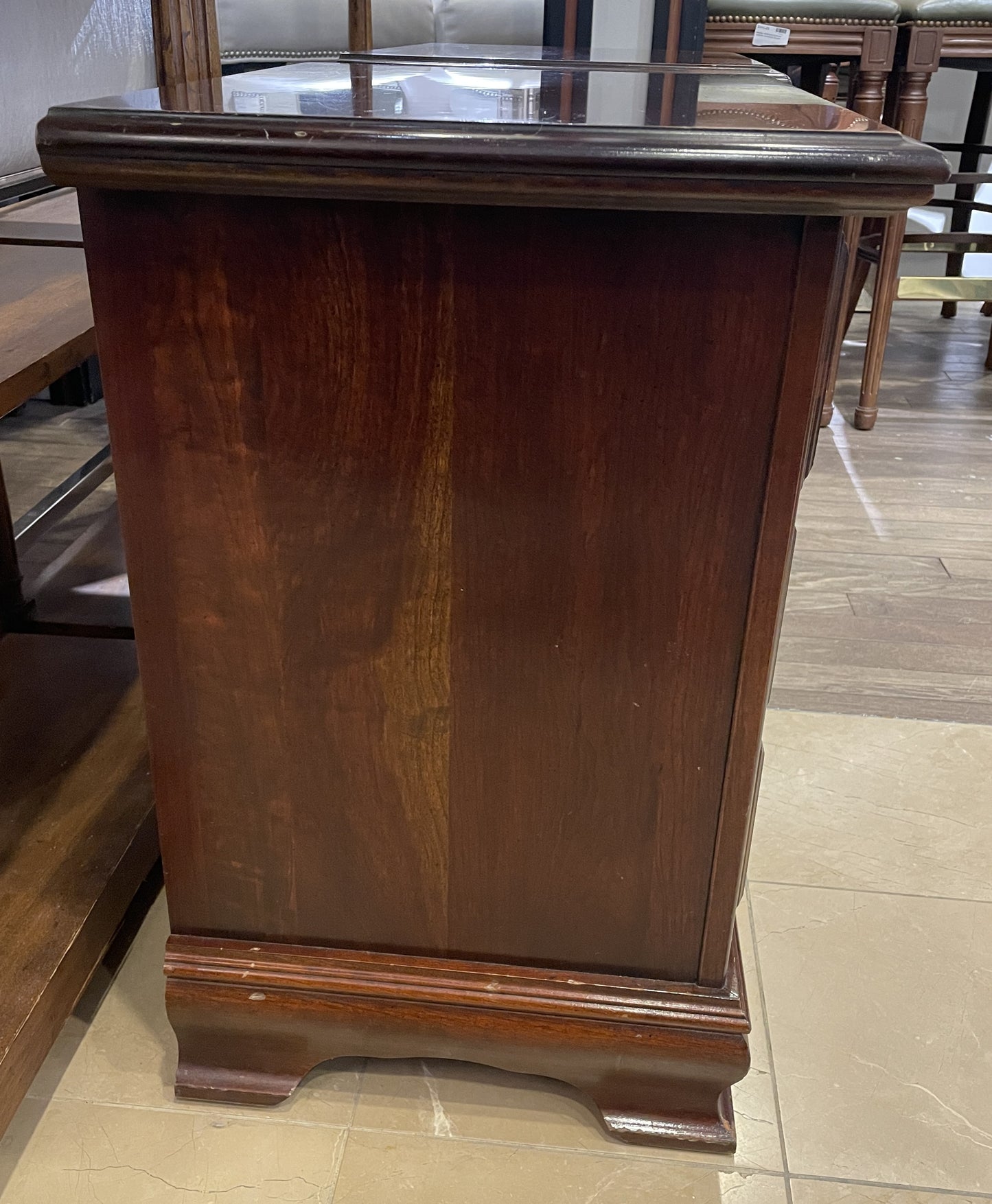 Chippendale Mahogany Three Drawer Nightstand, AS IS (0KC004)