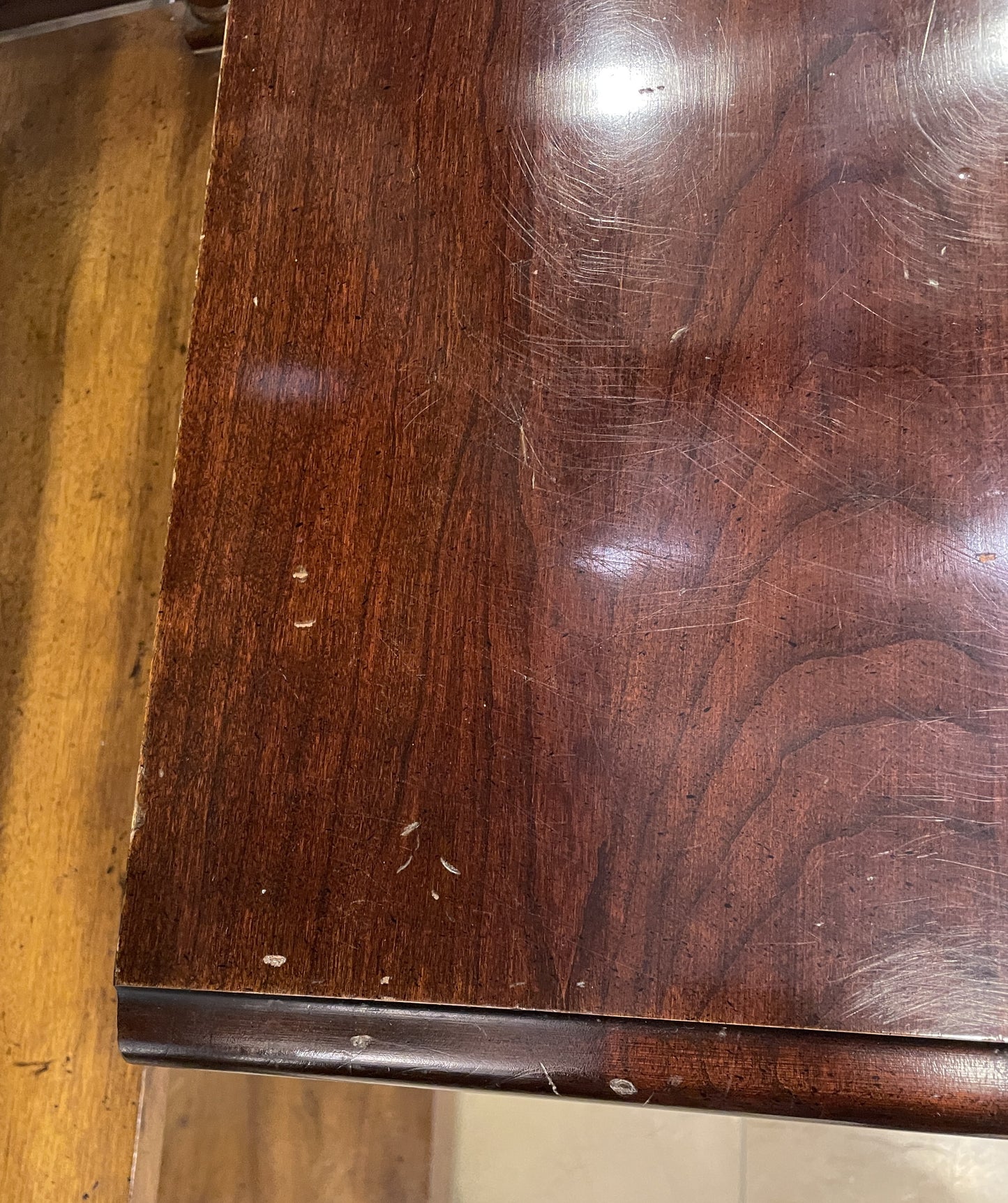 Chippendale Mahogany Three Drawer Nightstand, AS IS (0KC004)