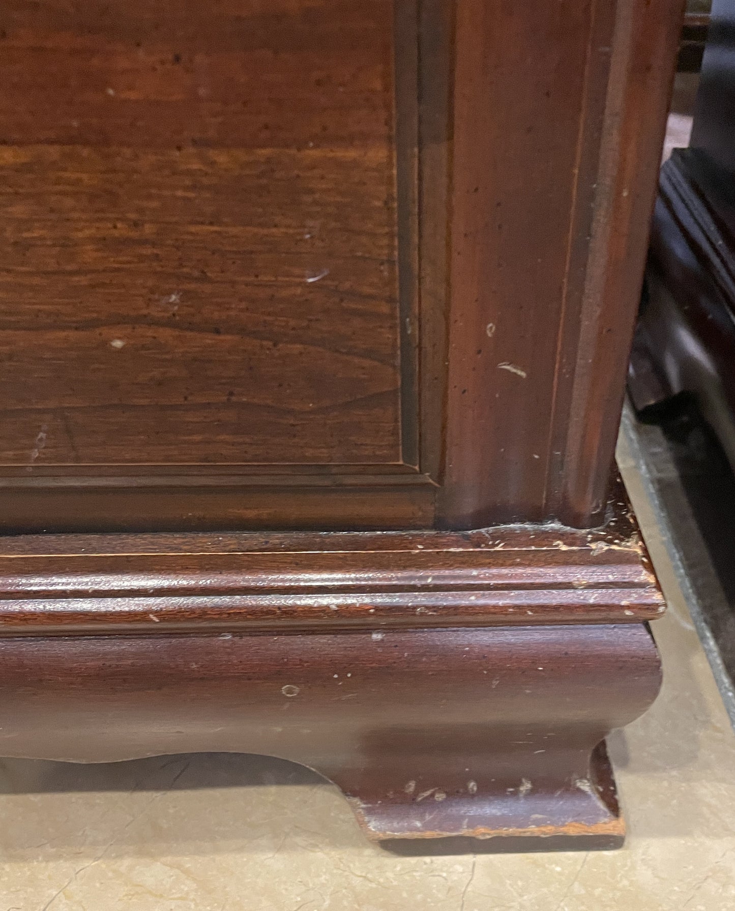 Chippendale Mahogany Three Drawer Nightstand, AS IS (0KC004)