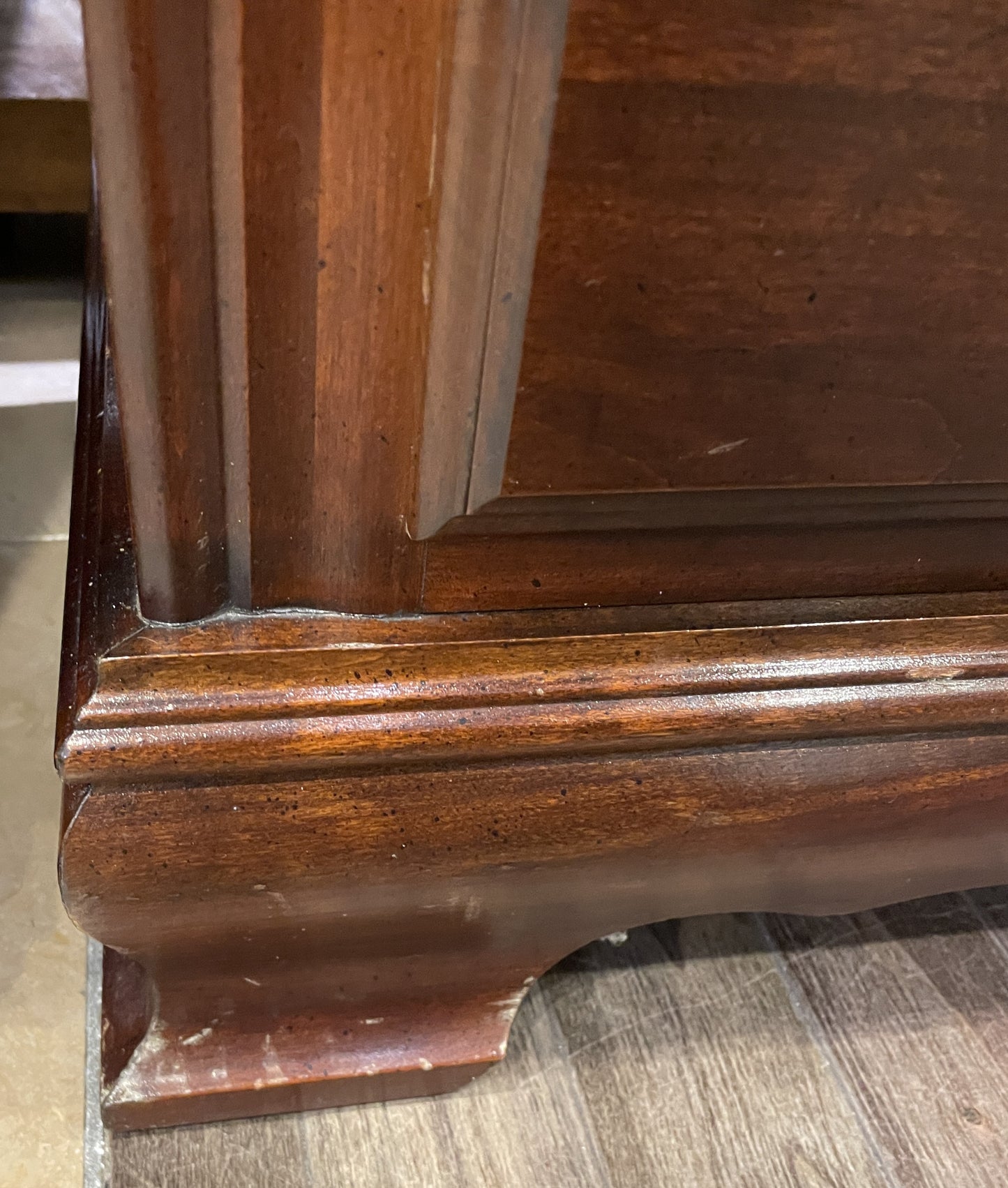 Chippendale Mahogany Three Drawer Nightstand, AS IS (0KC005)