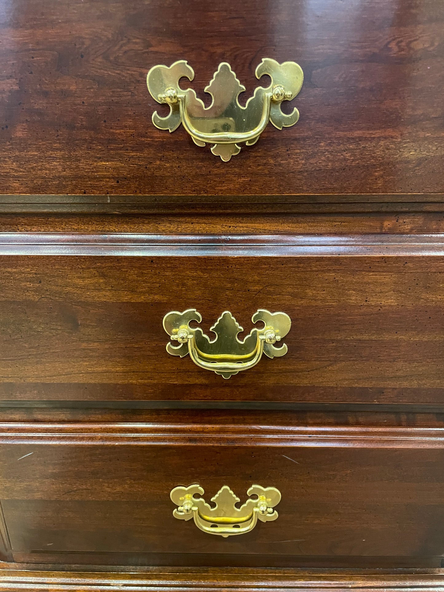 Chippendale Mahogany Three Drawer Nightstand, AS IS (0KC005)