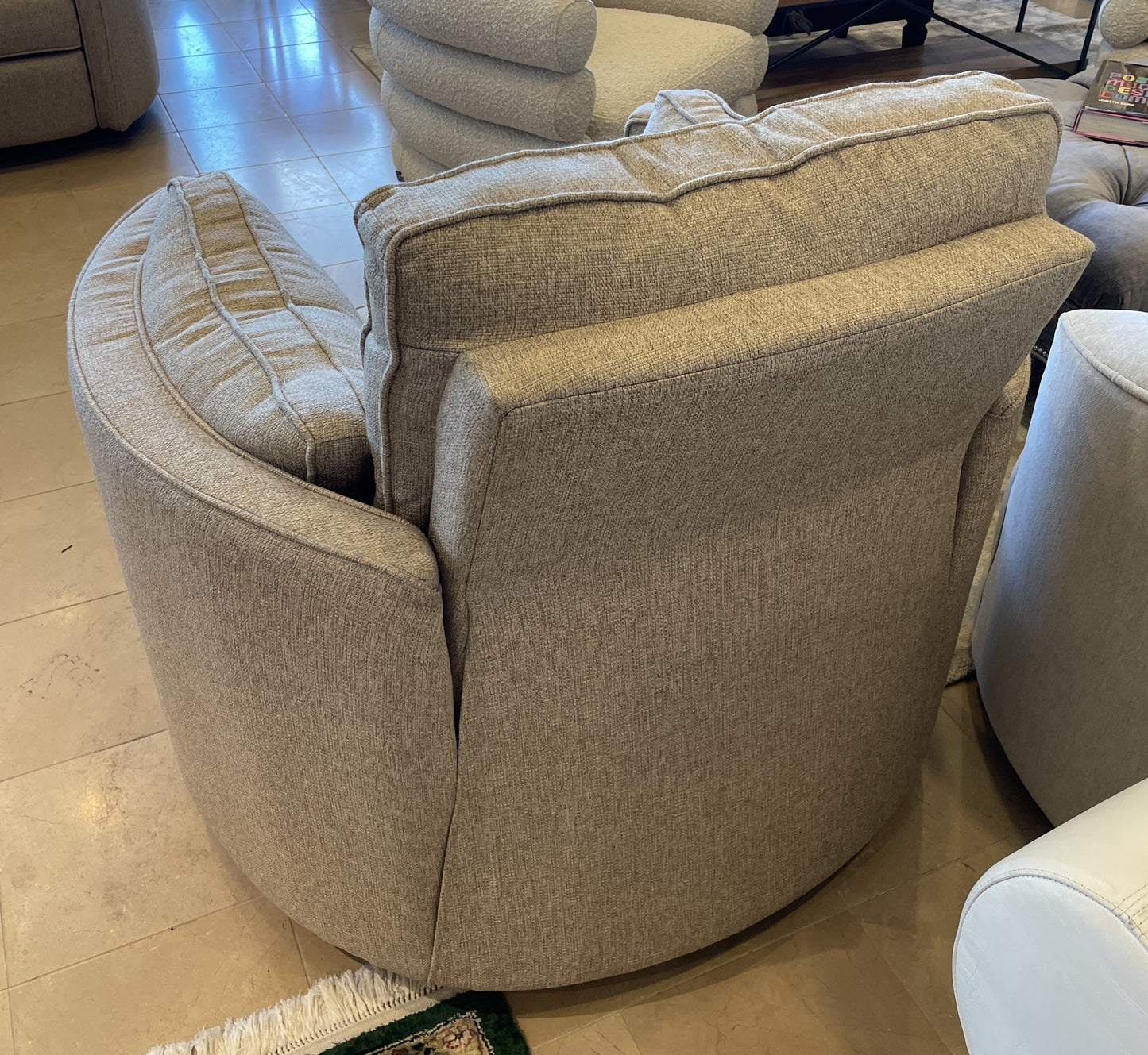 Rounded Swivel Recliner in Gray (Two available 0NX00A, 0NX00B)