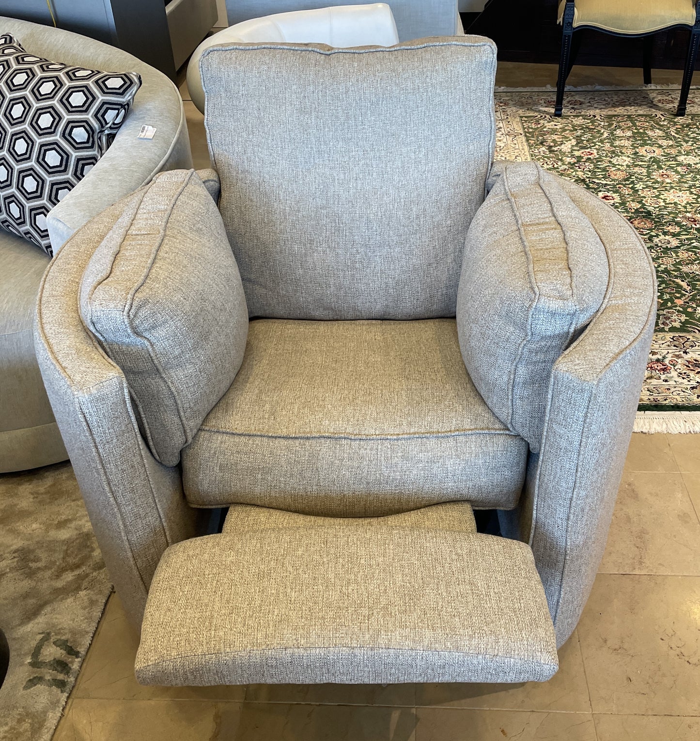 Rounded Swivel Recliner in Gray (Two available 0NX00A, 0NX00B)