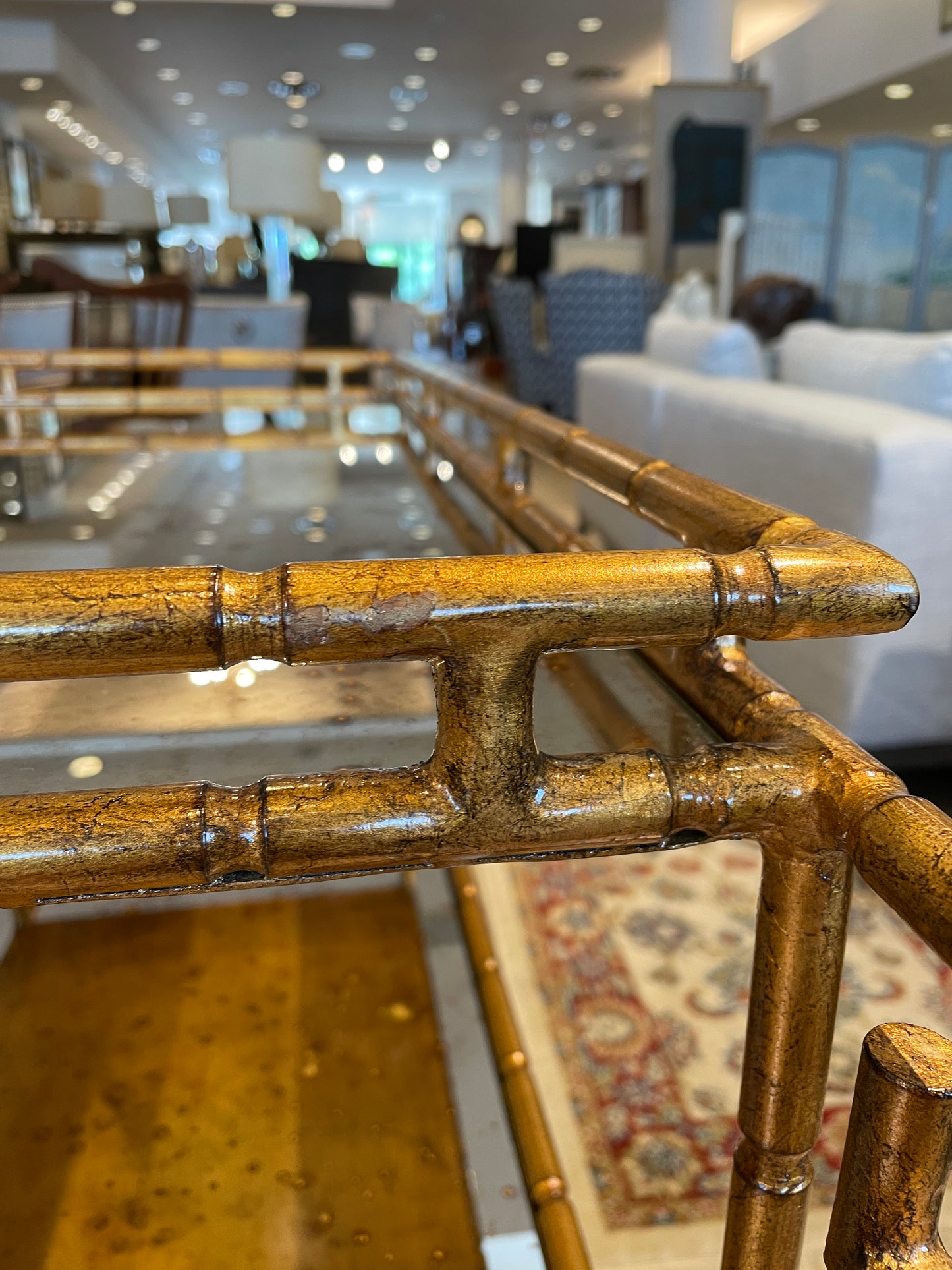 Hollywood Regency Three Tier Mirrored Bar Cart (0KP00V)