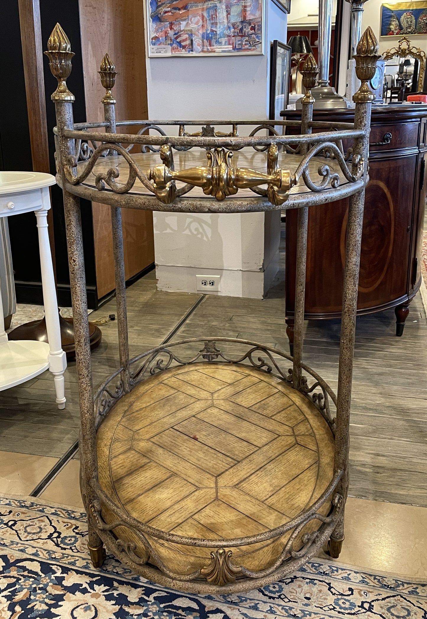 Scrolled Iron Bar Cart AS IS (0AS003)