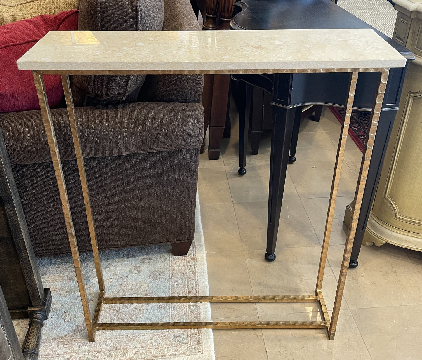 Coastal Home Gold Leaf and Marble Console (0KP010)