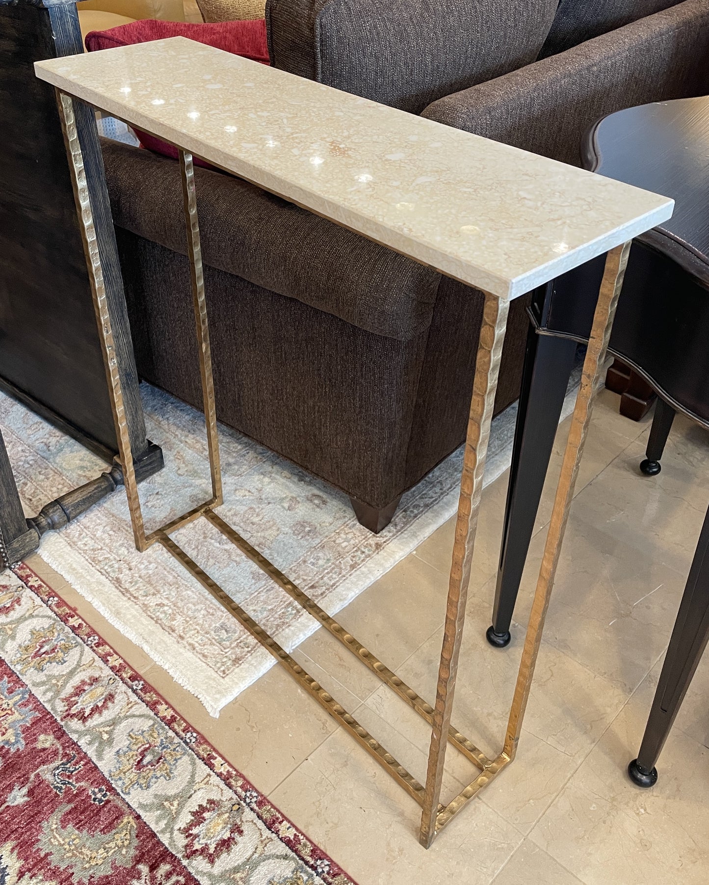 Coastal Home Gold Leaf and Marble Console (0KP010)