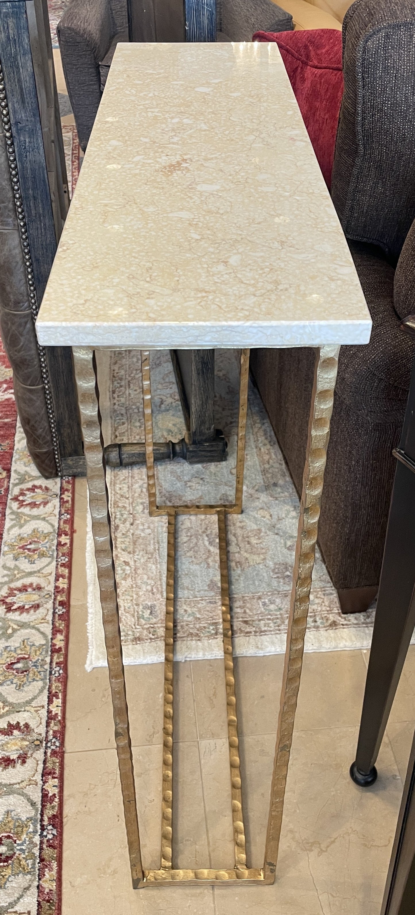Coastal Home Gold Leaf and Marble Console (0KP010)