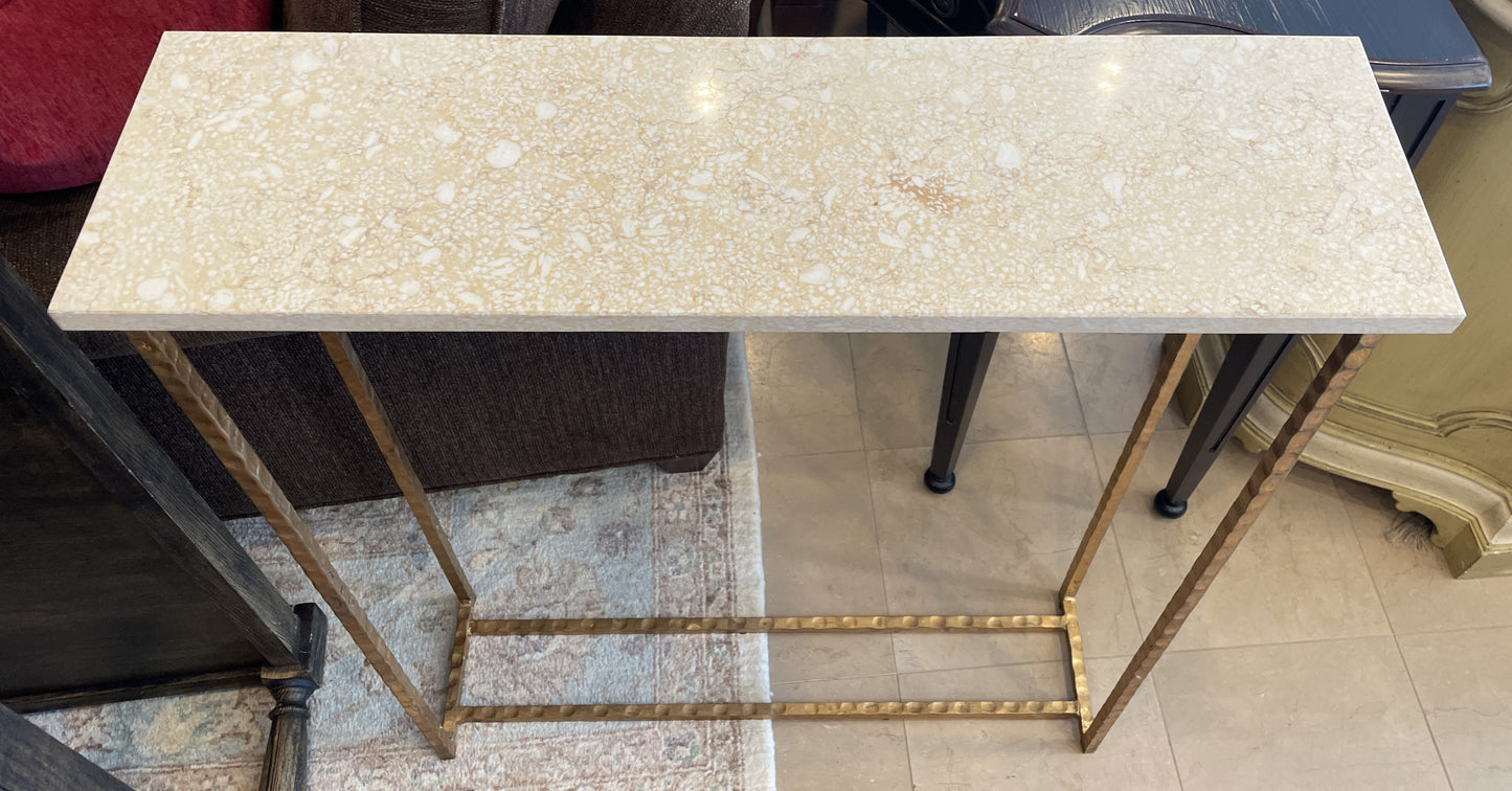 Coastal Home Gold Leaf and Marble Console (0KP010)
