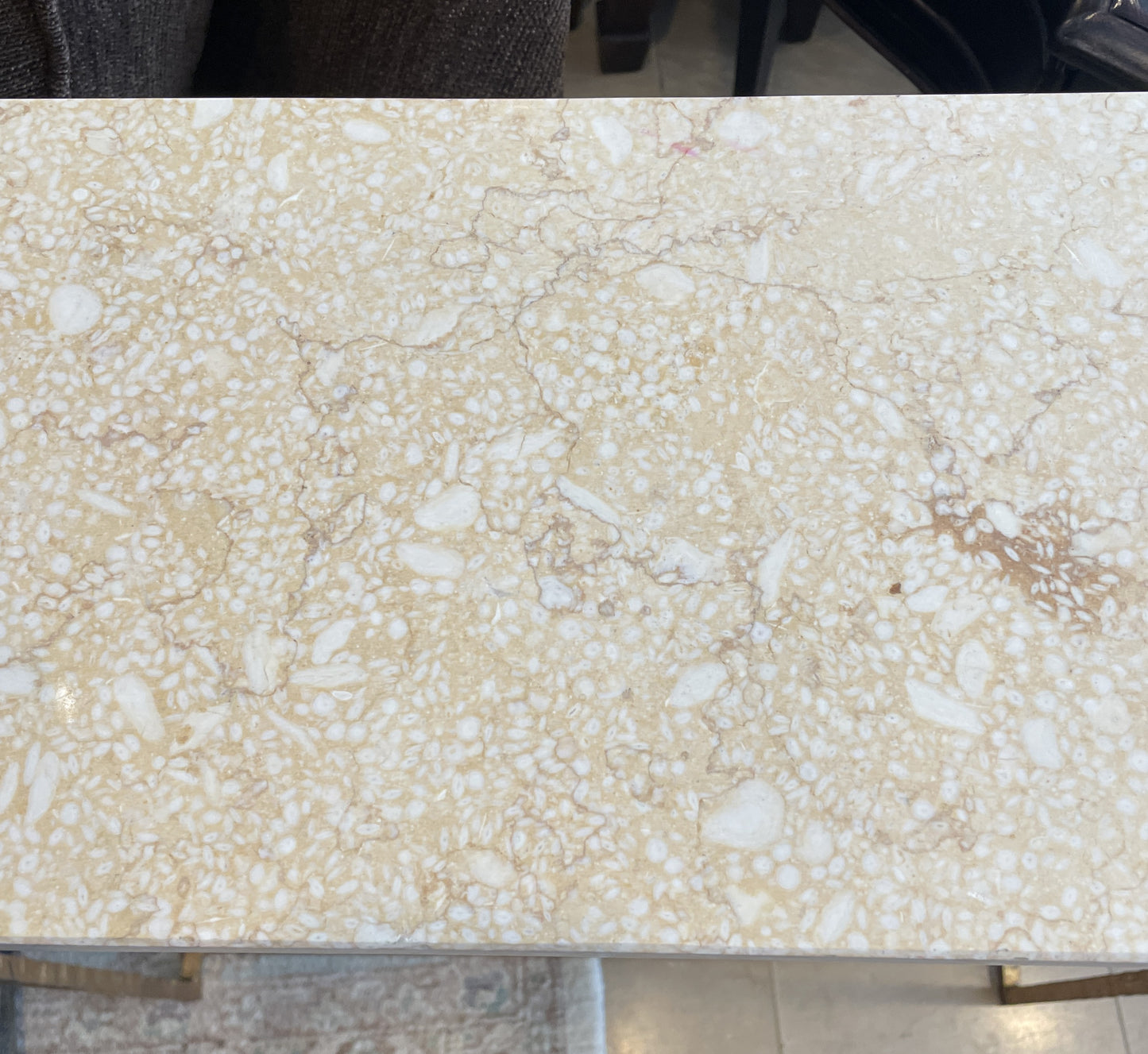 Coastal Home Gold Leaf and Marble Console (0KP010)