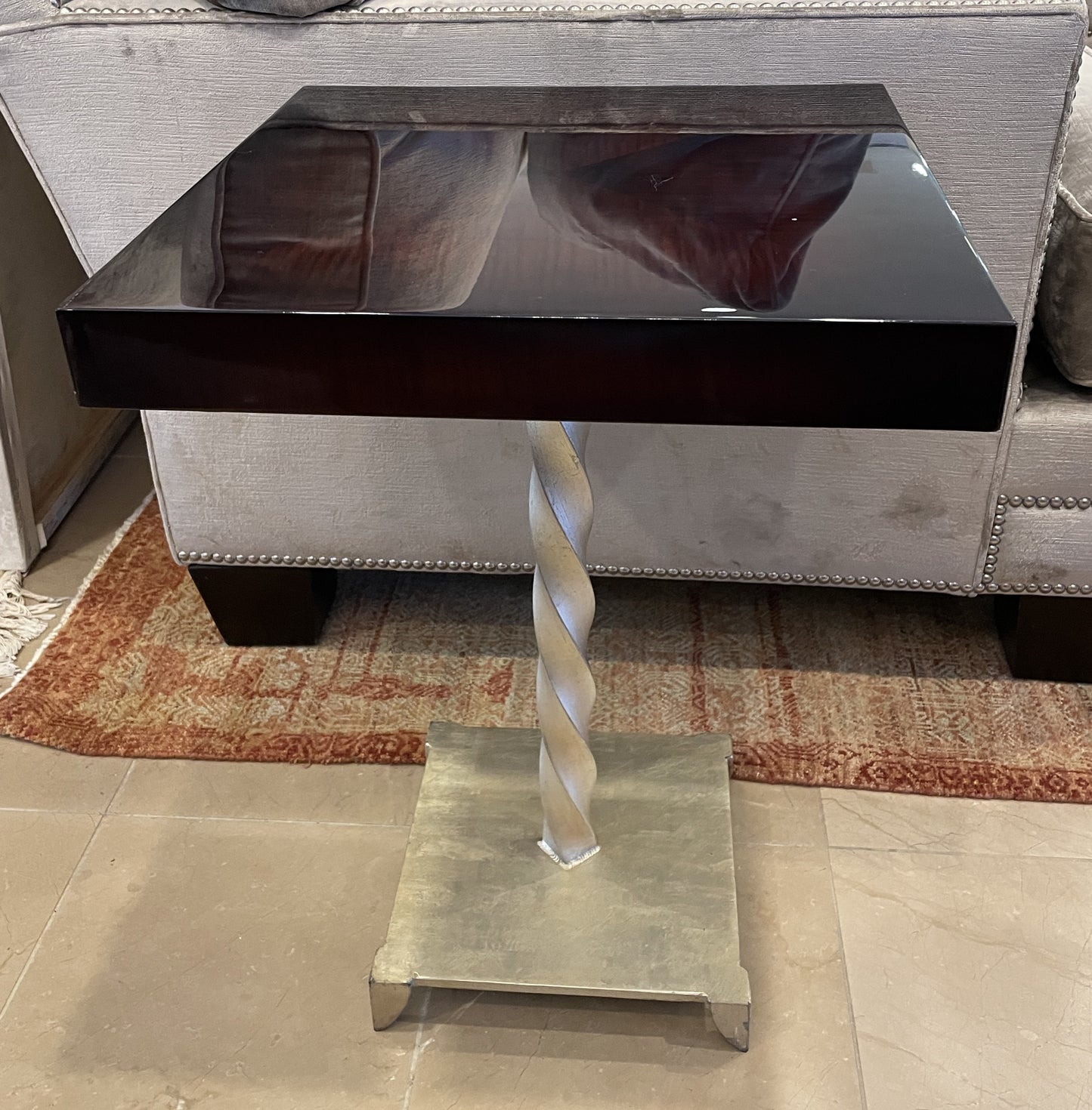 Macassar Ebony and Twisted Gilt Iron Wine Table (0KP011)