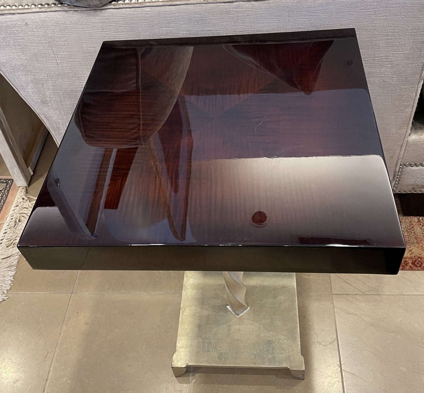 Macassar Ebony and Twisted Gilt Iron Wine Table (0KP011)