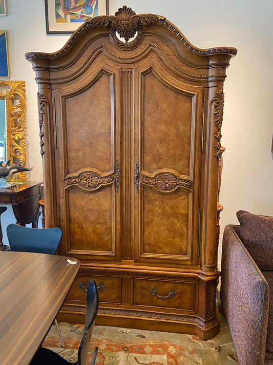Plunkett Carved Wooden Armoire