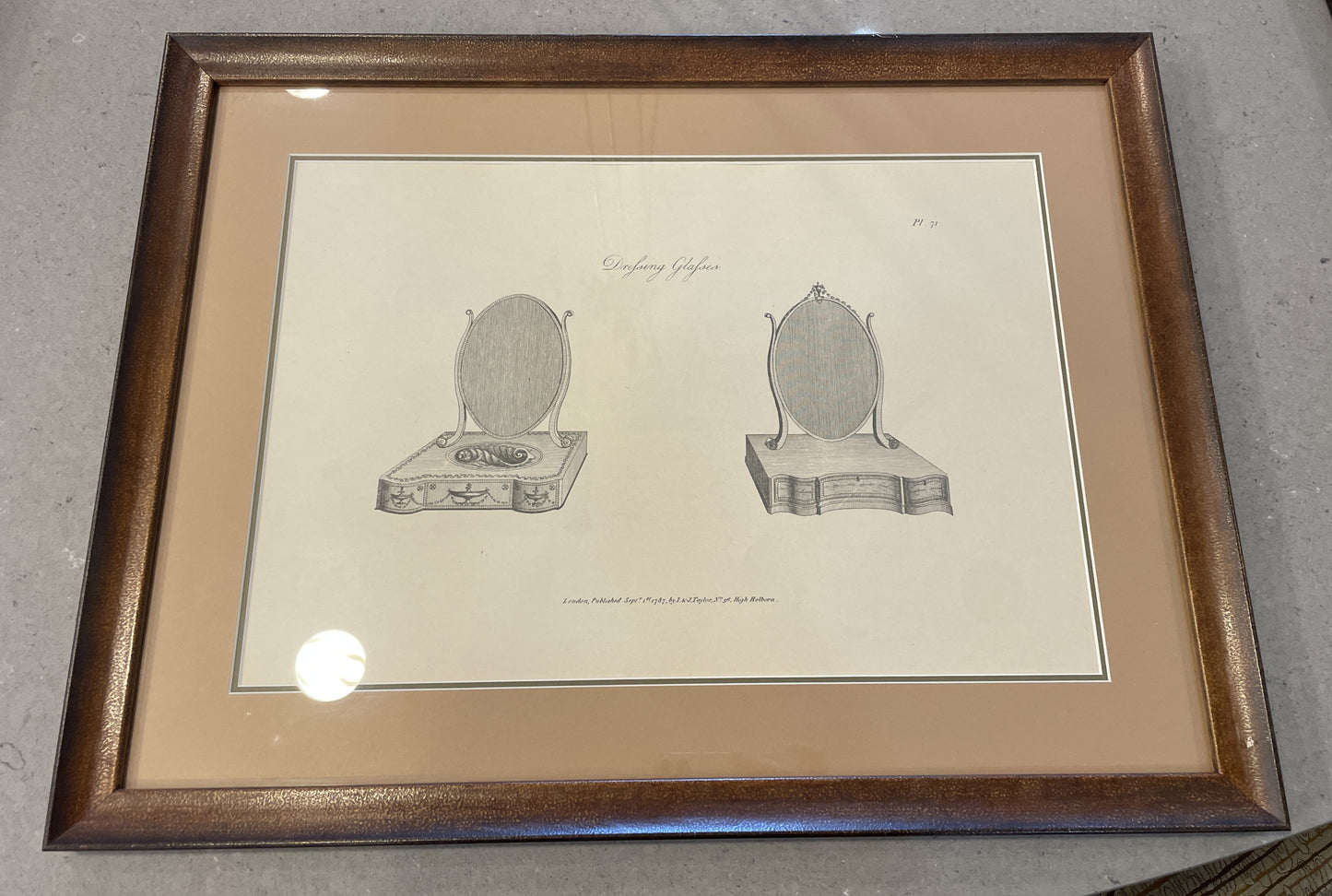 I&J Taylor Copperplate Folio Reproduction Print, Dressing Glasses (03T007)