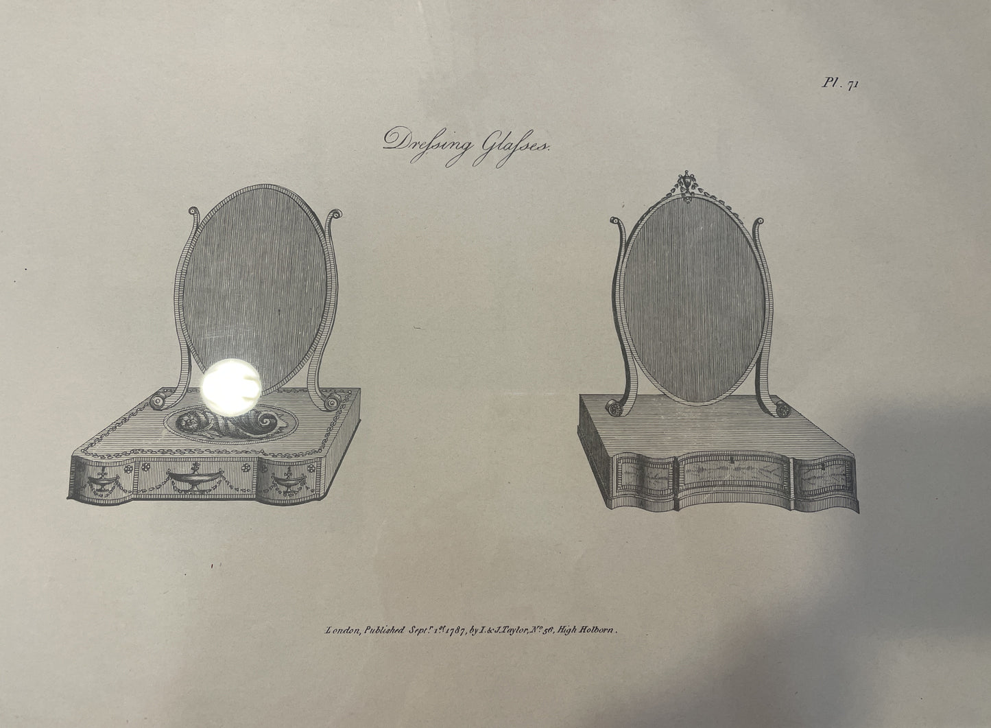 I&J Taylor Copperplate Folio Reproduction Print, Dressing Glasses (03T007)