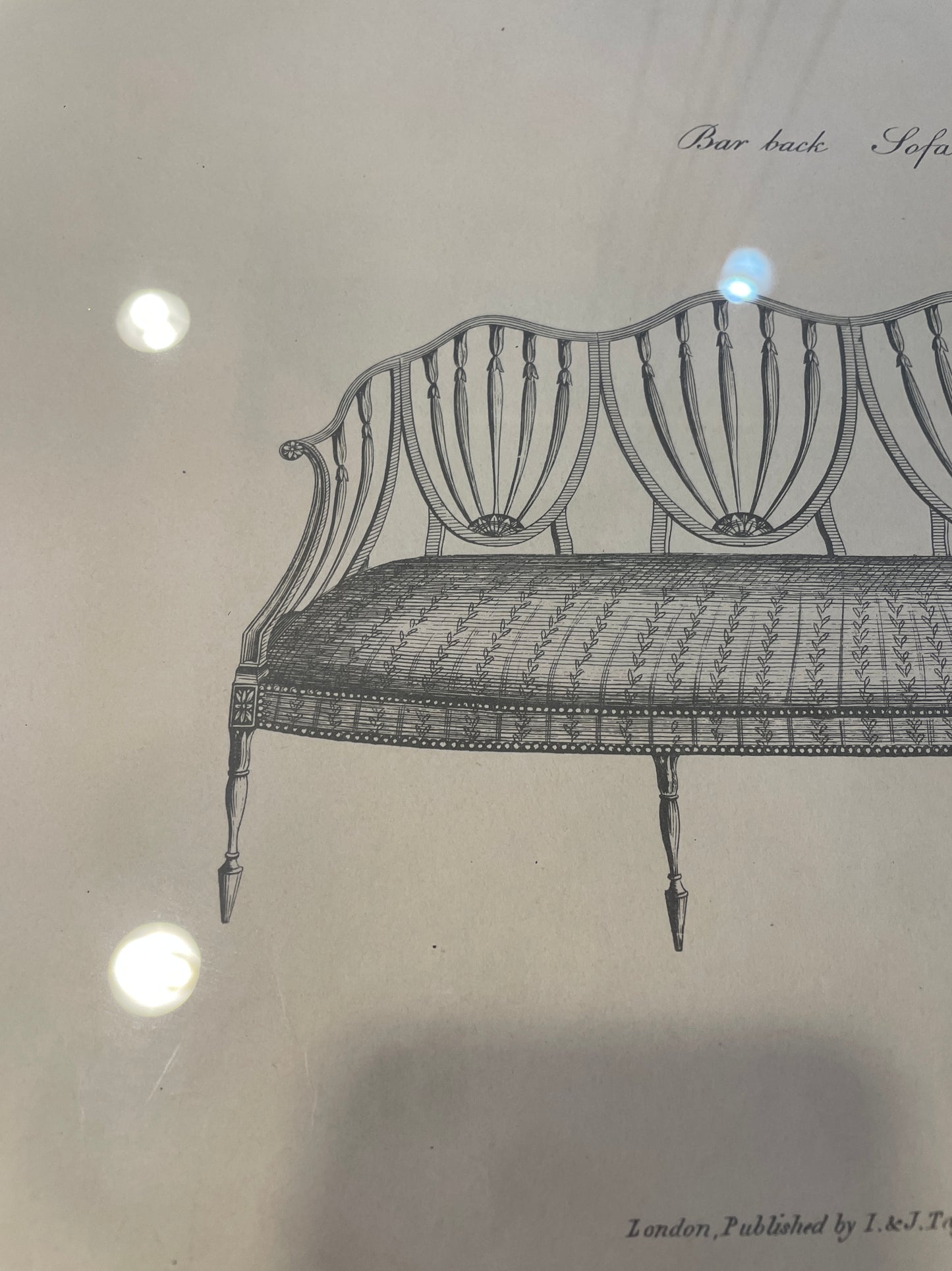 I&J Taylor Copperplate Folio Reproduction Print, Bar Back Sofa (03T009)