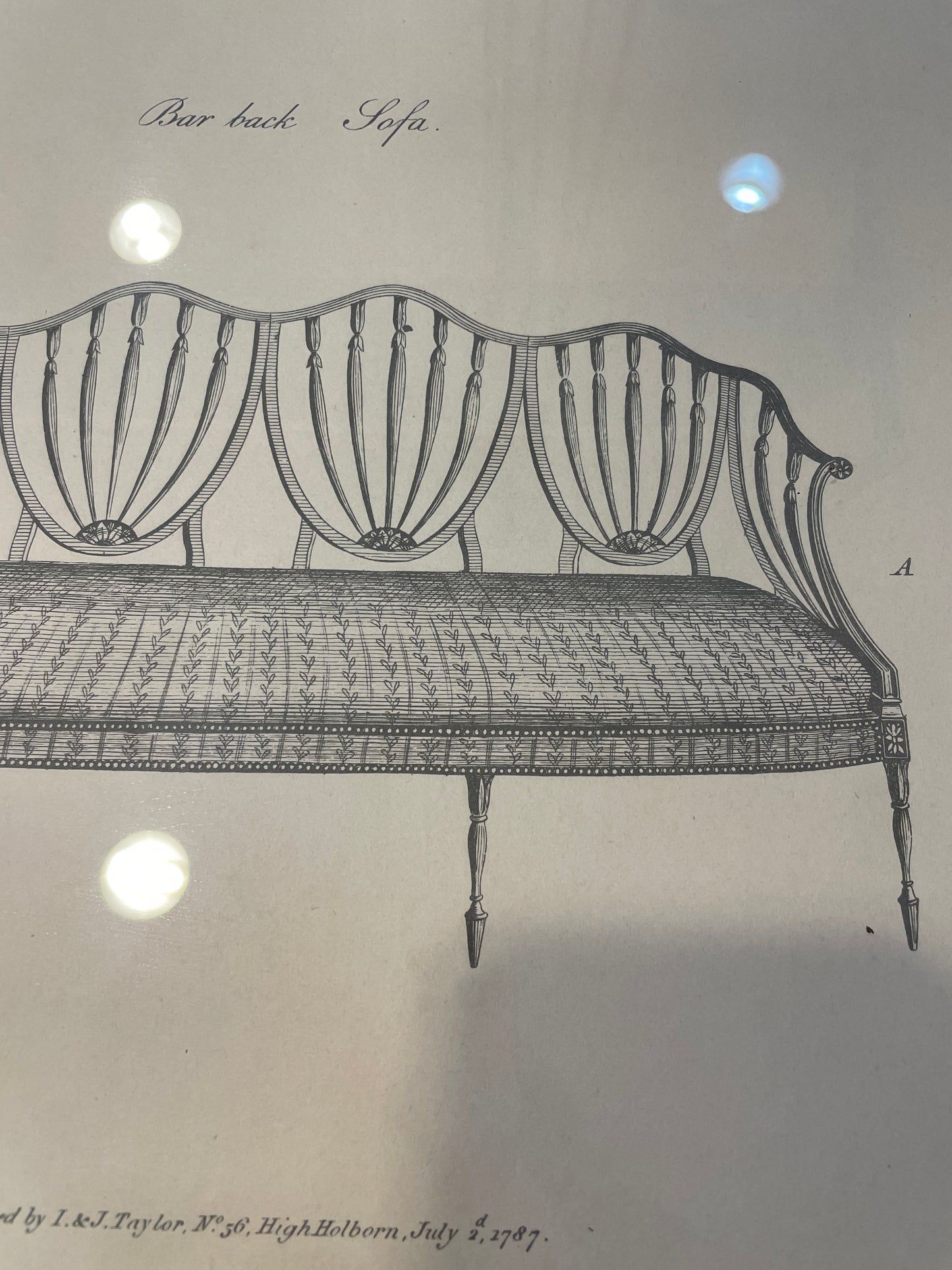 I&J Taylor Copperplate Folio Reproduction Print, Bar Back Sofa (03T009)
