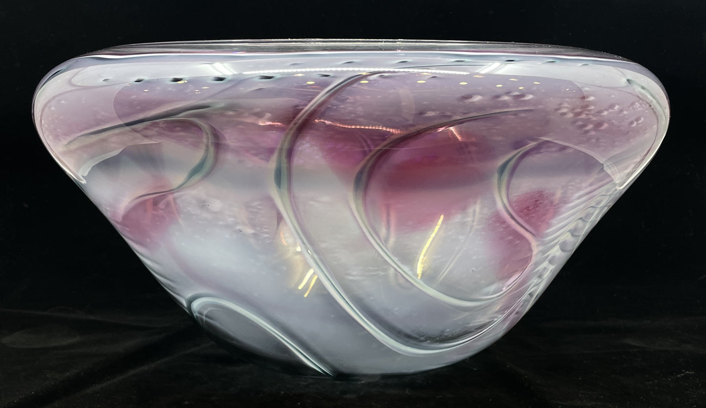 Robinson Scott Hand Blown Center Bowl in Purple, signed (0KC00G)