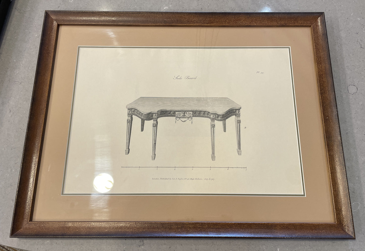 I&J Taylor Copperplate Folio Reproduction Print, Side Board (03T00A)
