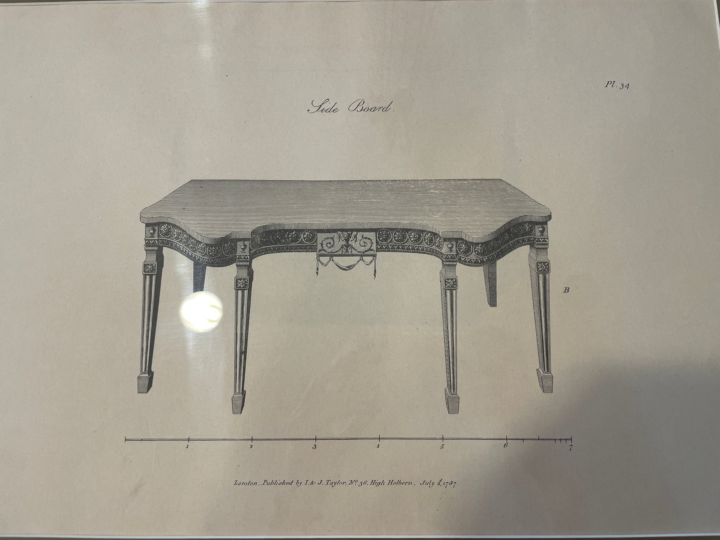 I&J Taylor Copperplate Folio Reproduction Print, Side Board (03T00A)