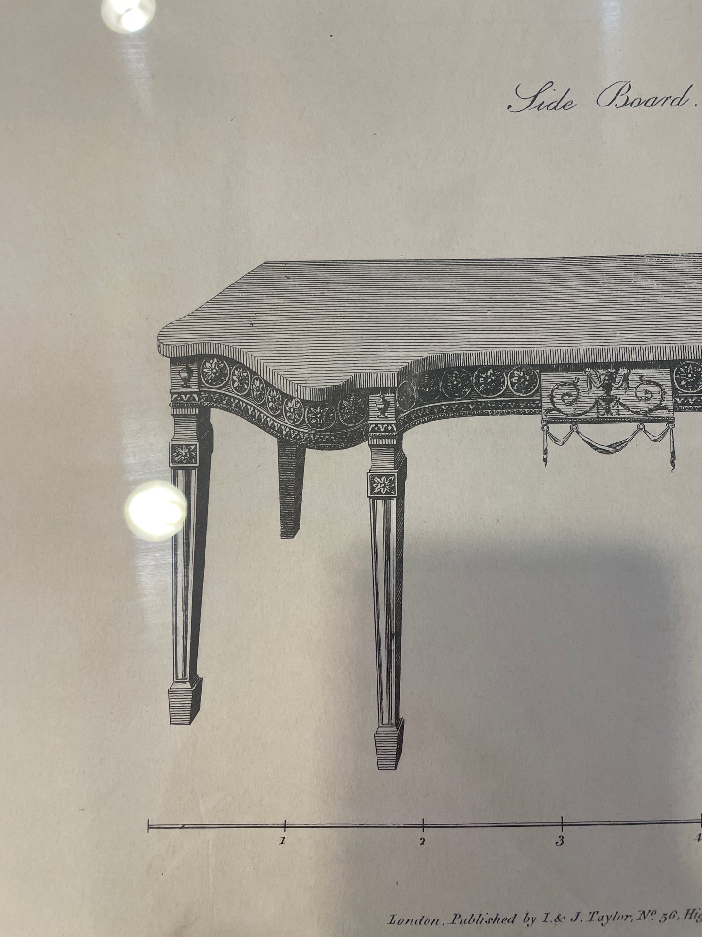 I&J Taylor Copperplate Folio Reproduction Print, Side Board (03T00A)