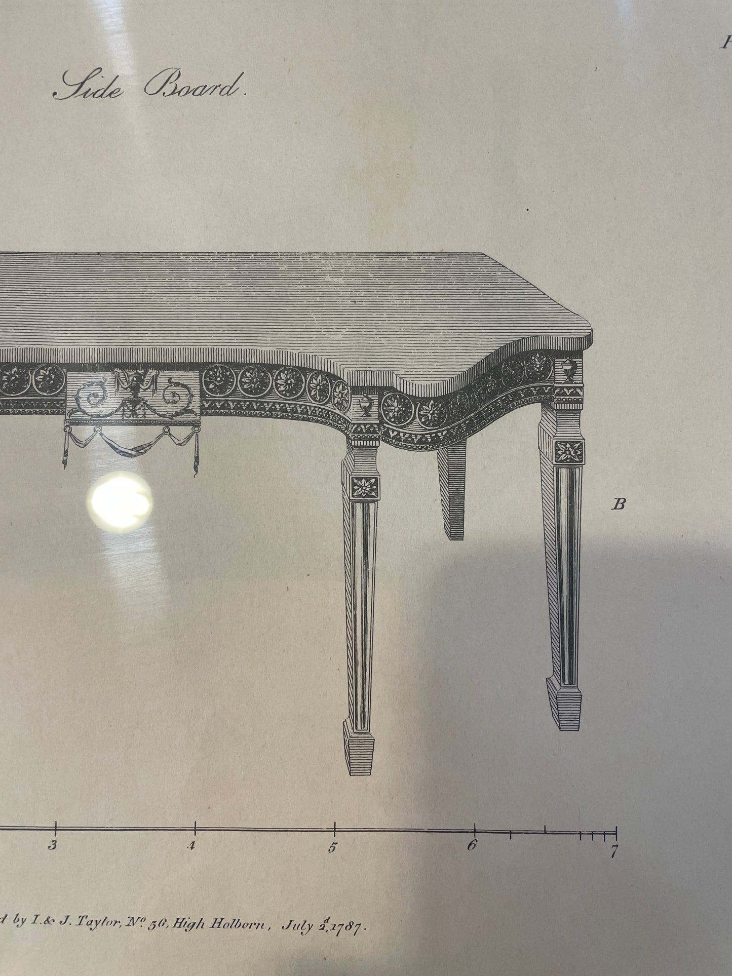 I&J Taylor Copperplate Folio Reproduction Print, Side Board (03T00A)