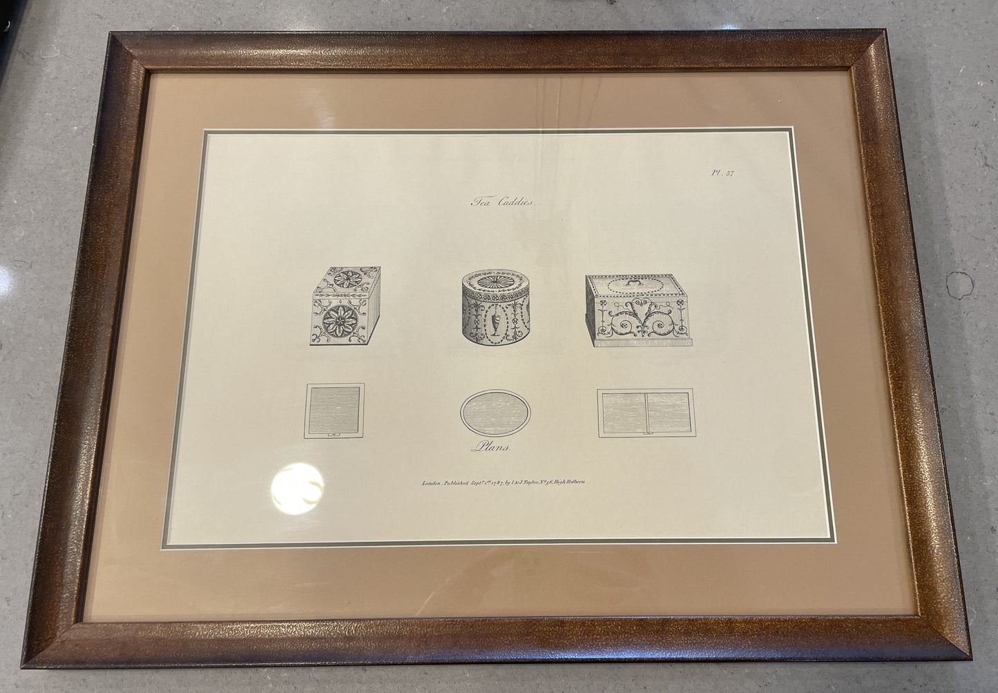 I&J Taylor Copperplate Folio Reproduction Print, Tea Caddies (03T00B)