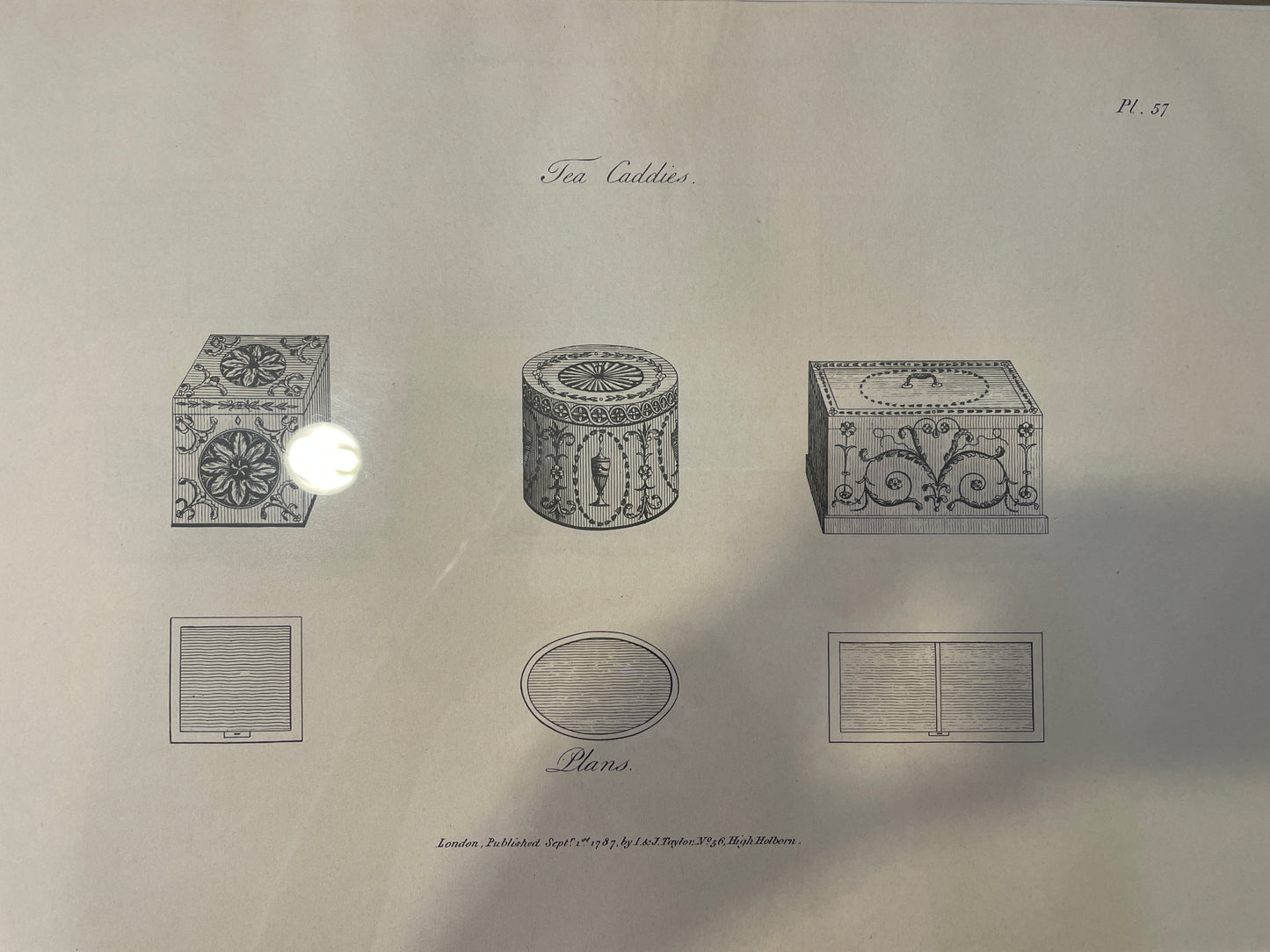 I&J Taylor Copperplate Folio Reproduction Print, Tea Caddies (03T00B)