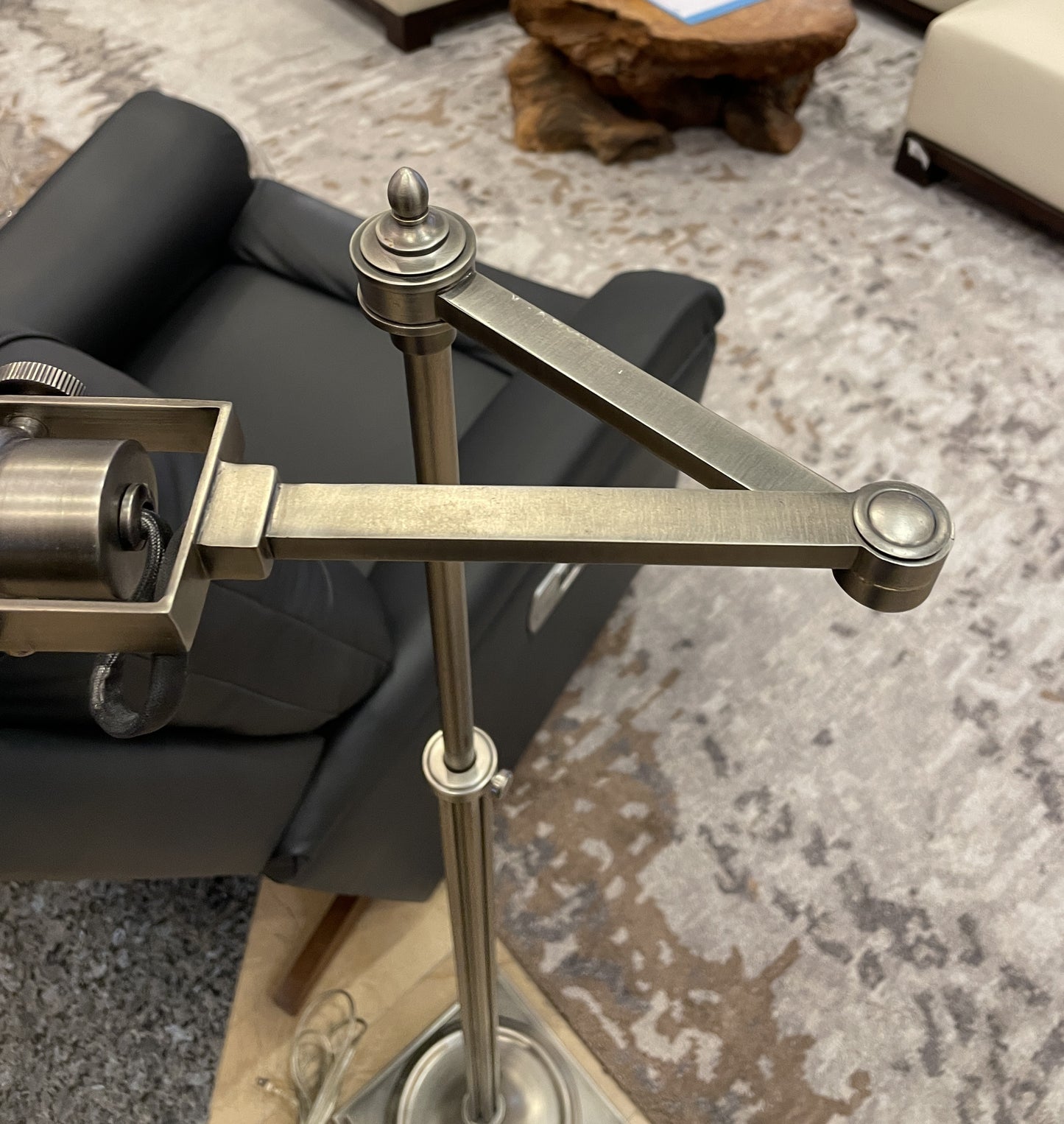 Dimmable Swing Arm Chrome Floor Lamp (0CF00A)