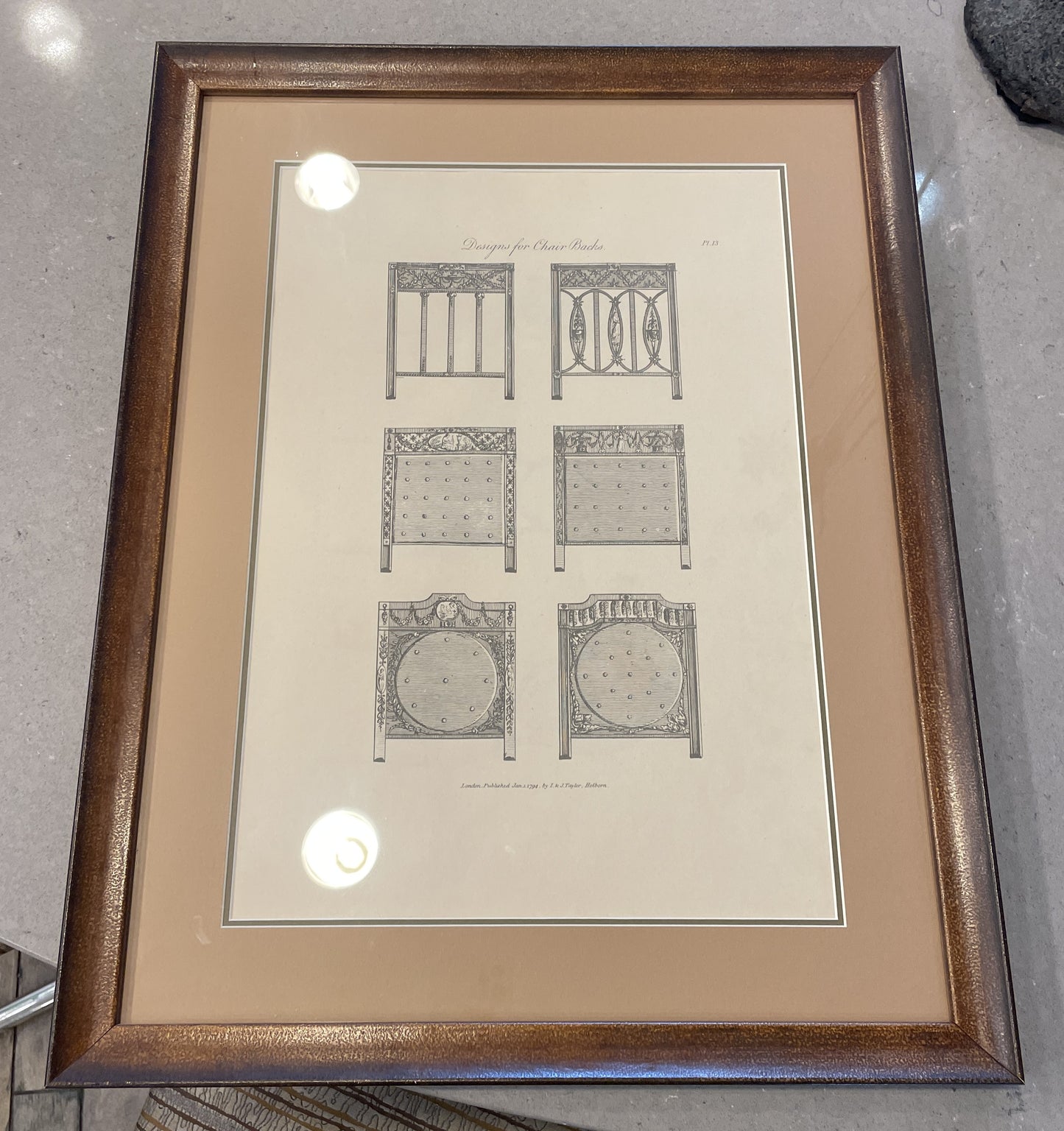 I&J Taylor Copperplate Folio Reproduction Print, Chair Backs (03T00C)