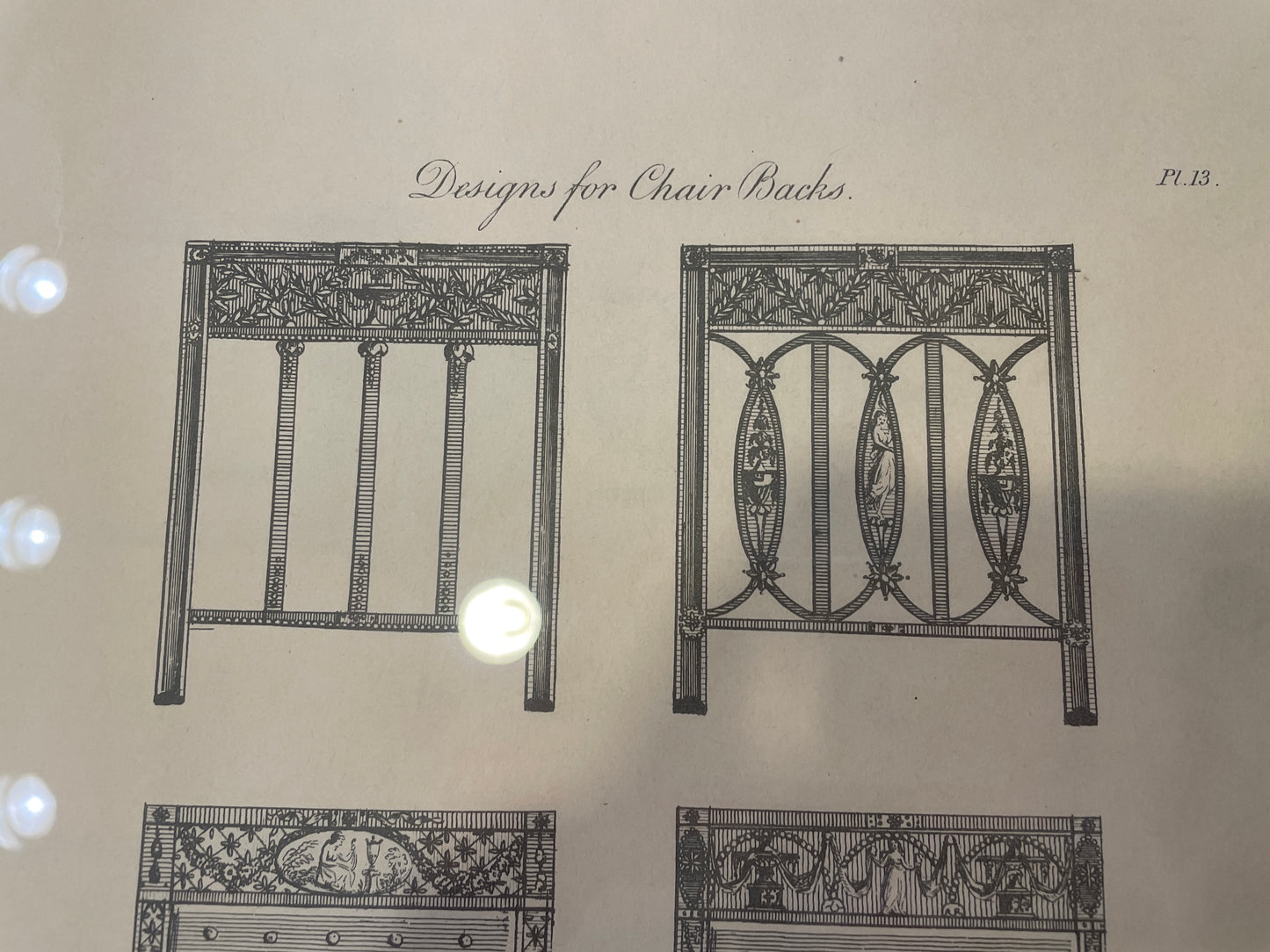 I&J Taylor Copperplate Folio Reproduction Print, Chair Backs (03T00C)