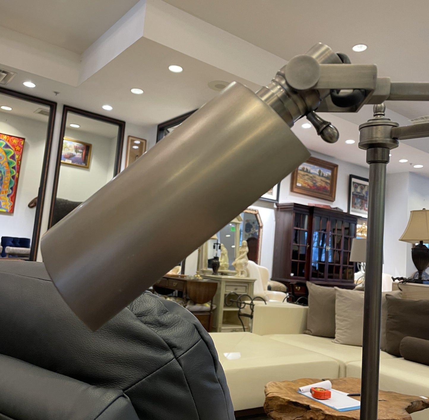 Dimmable Swing Arm Chrome Floor Lamp (0CF00A)