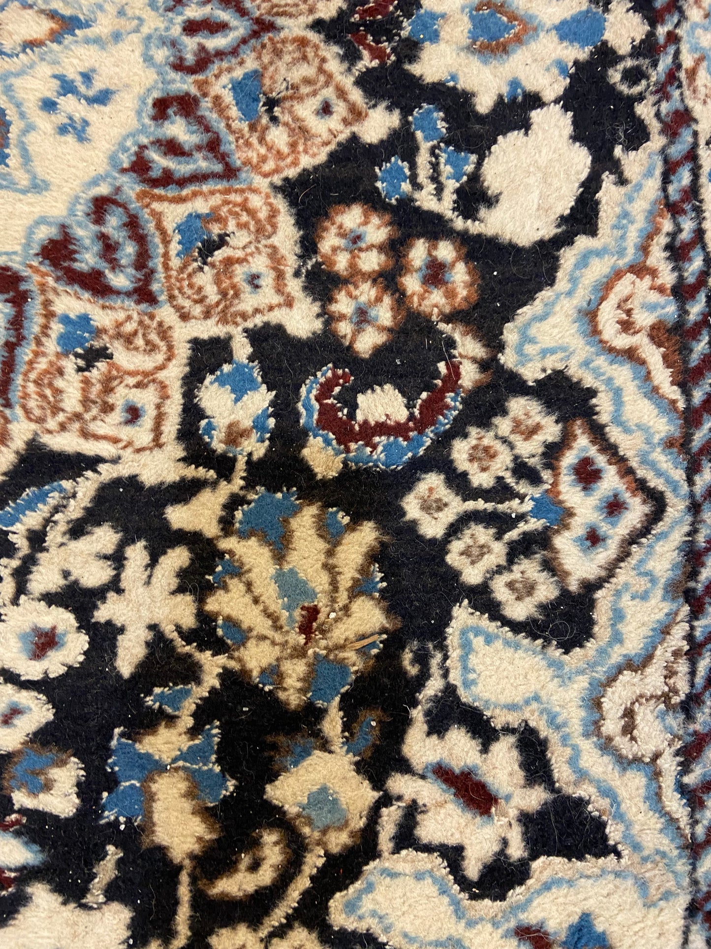 Hand Woven Cream and Navy Rug (4.5x2.8) (25239)