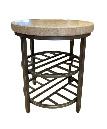 Riverside Travertine "Capri" Round Table (0CF00D)
