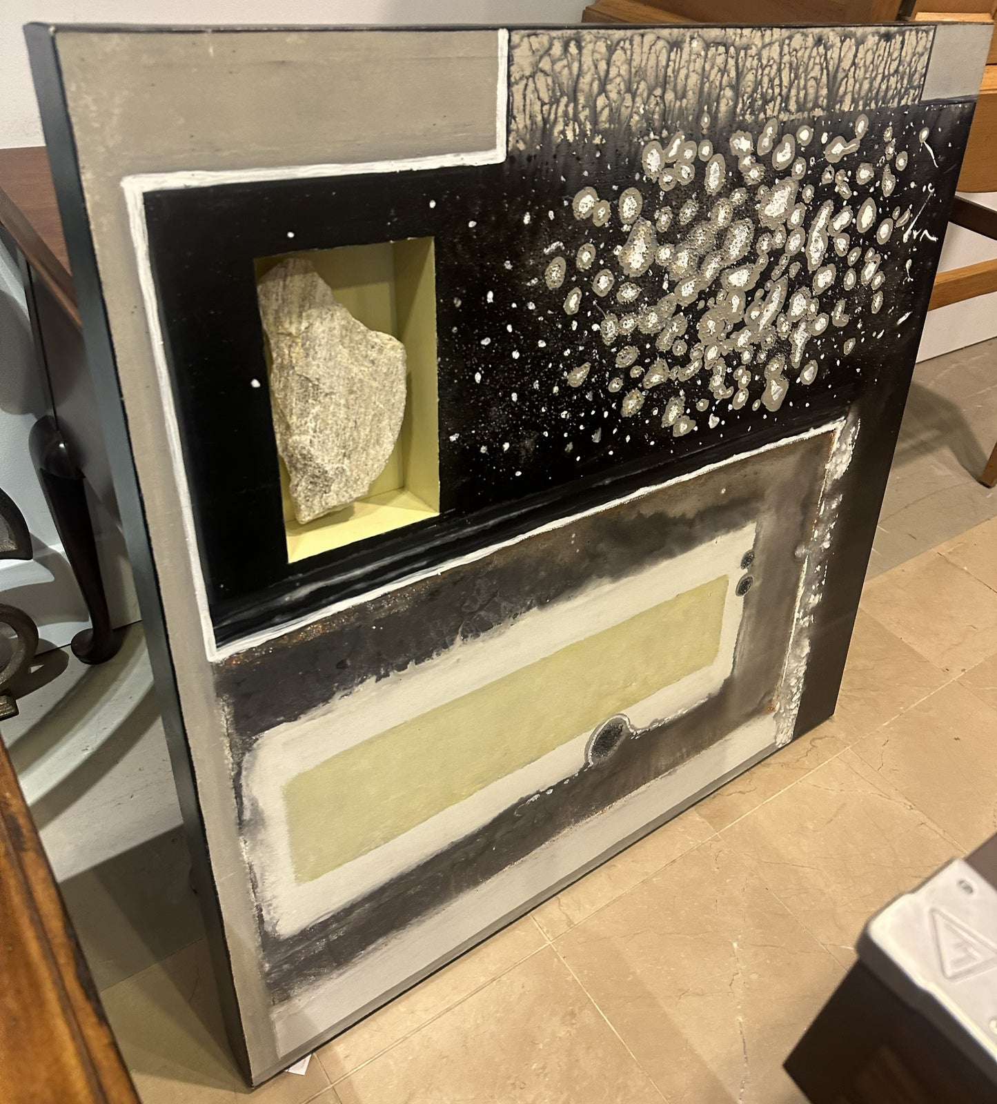 Shadow Box "Rock" Abstract on Canvas (0L7011)