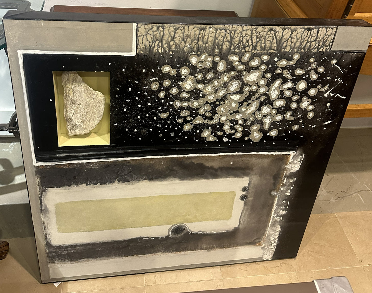 Shadow Box "Rock" Abstract on Canvas (0L7011)