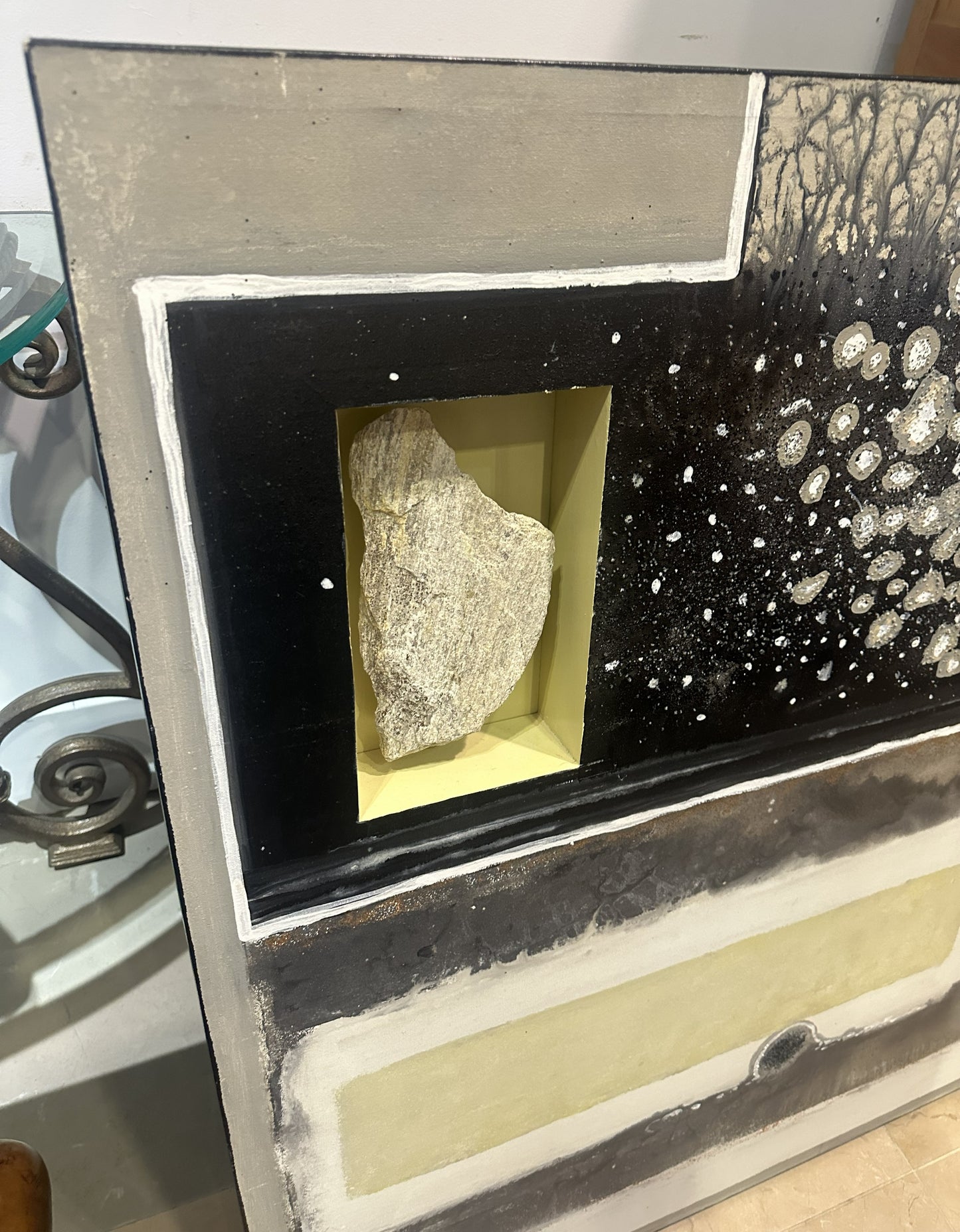 Shadow Box "Rock" Abstract on Canvas (0L7011)