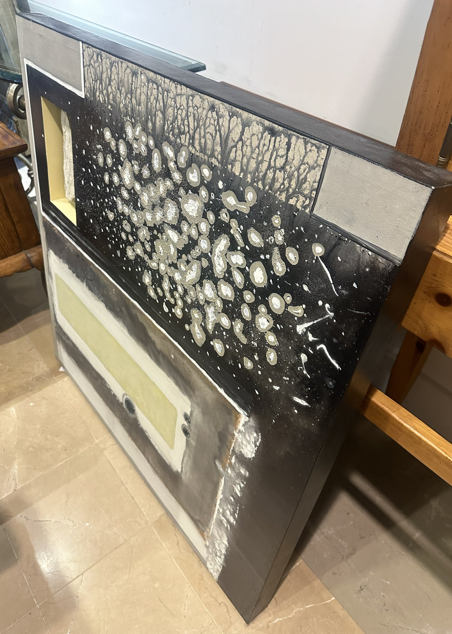 Shadow Box "Rock" Abstract on Canvas (0L7011)