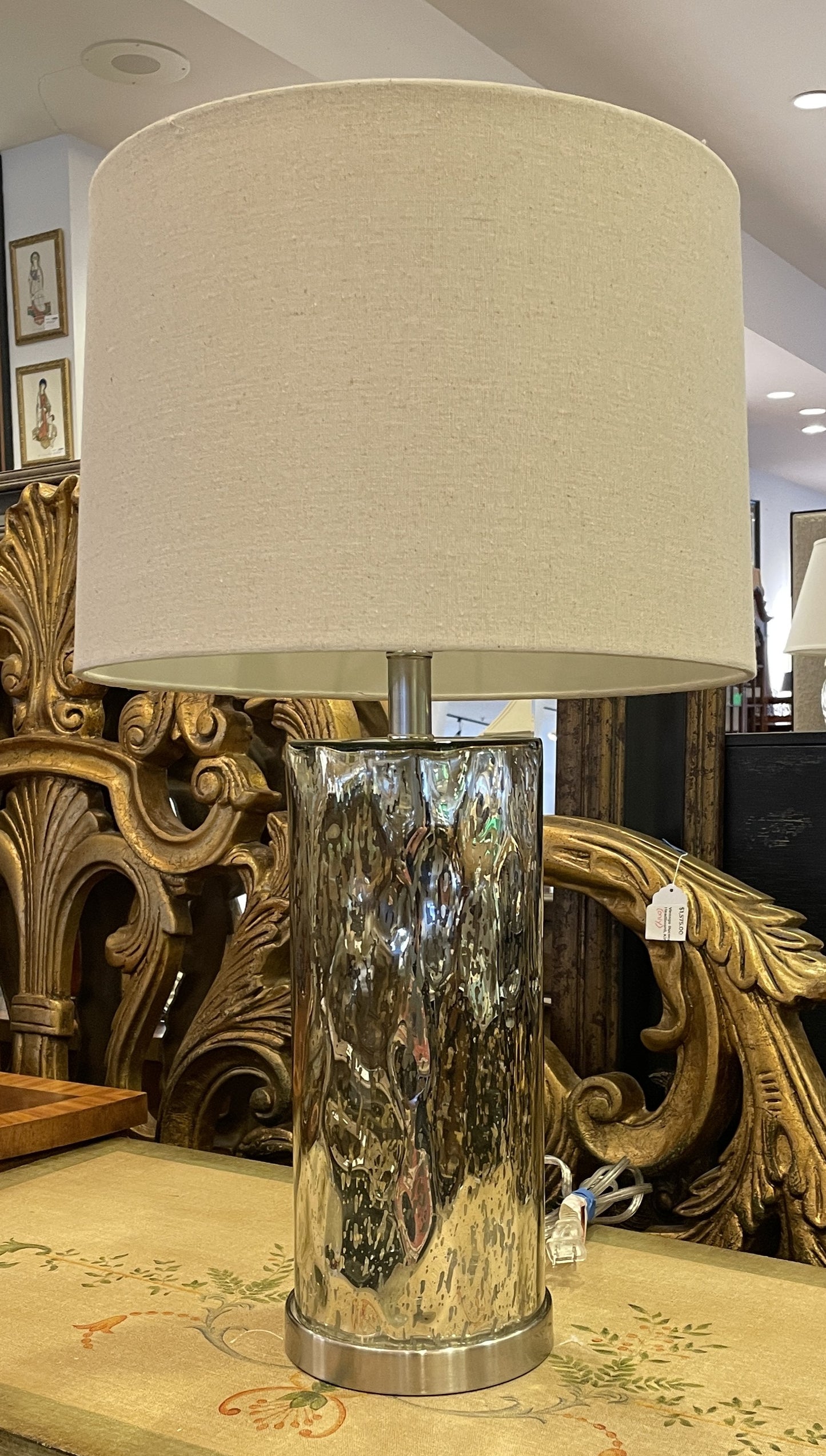 Mercury Glass Lamps, a Pair (0KF00F)