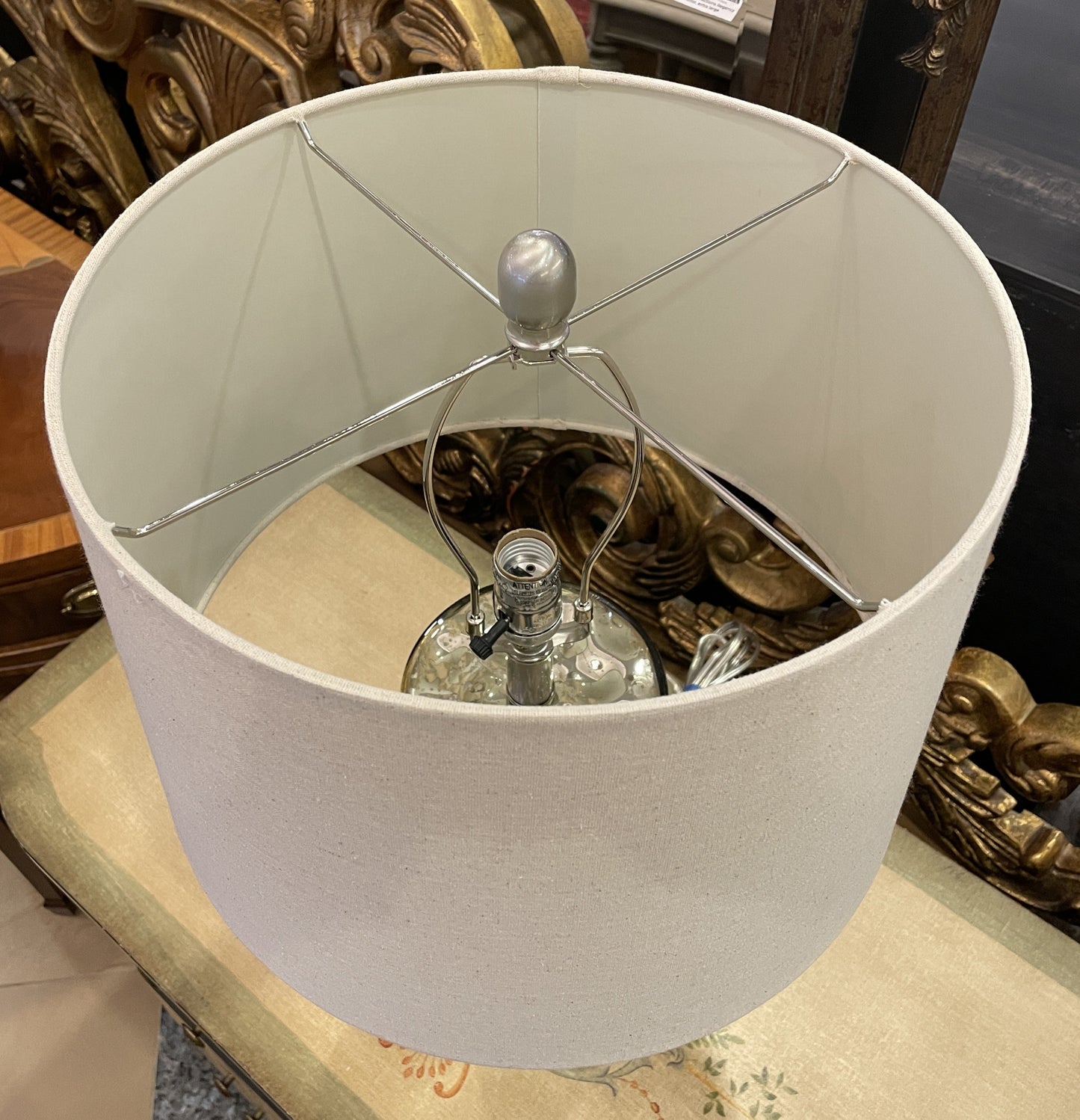 Mercury Glass Lamps, a Pair (0KF00F)