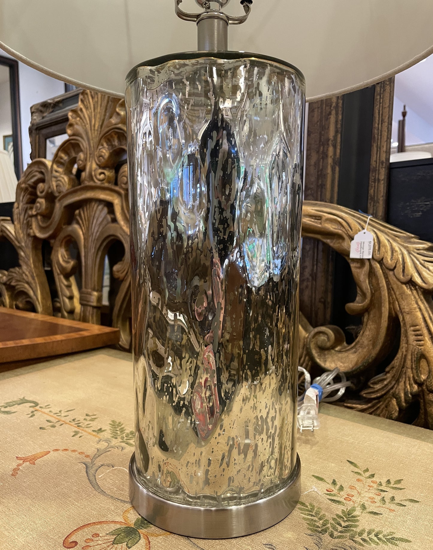 Mercury Glass Lamps, a Pair (0KF00F)