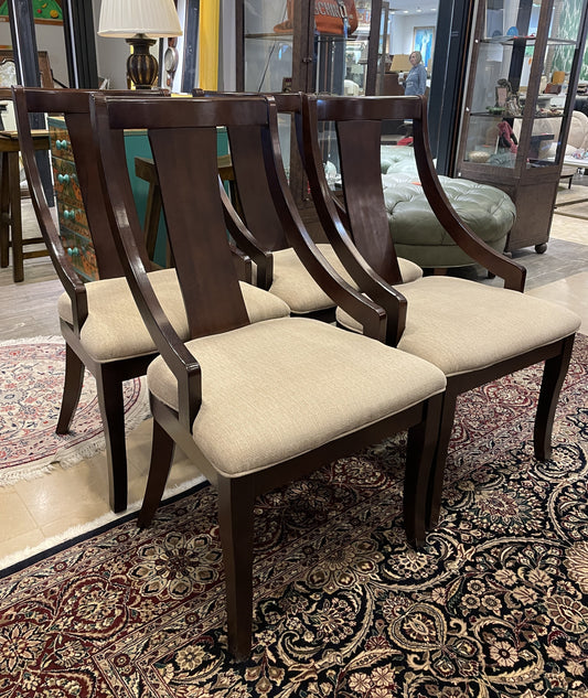 Set of 4 Klismos Style Dining Chairs AS IS (0CC002)