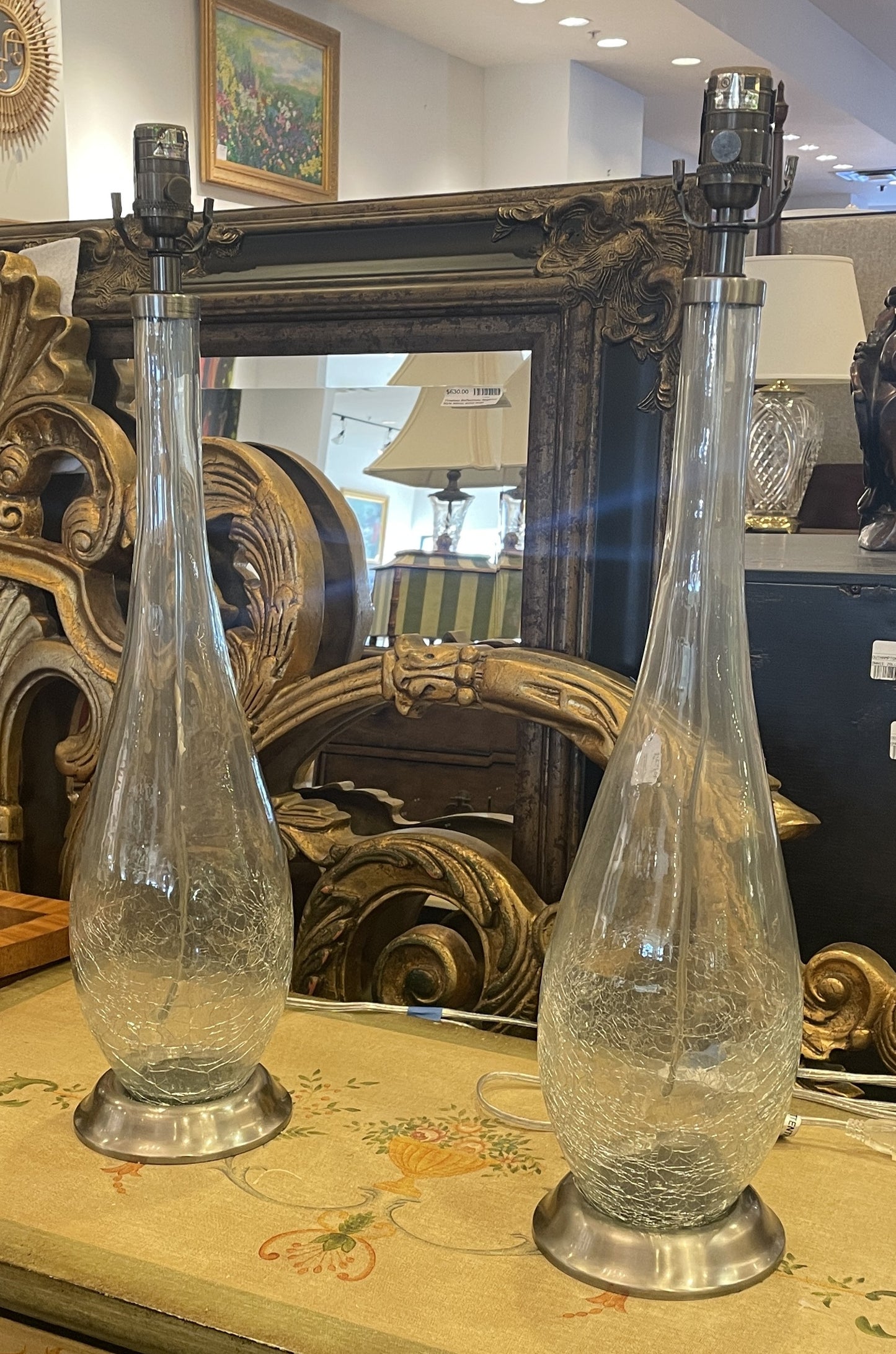 Pottery Barn Stretch Glass Lamps, a Pair (0KF00G)