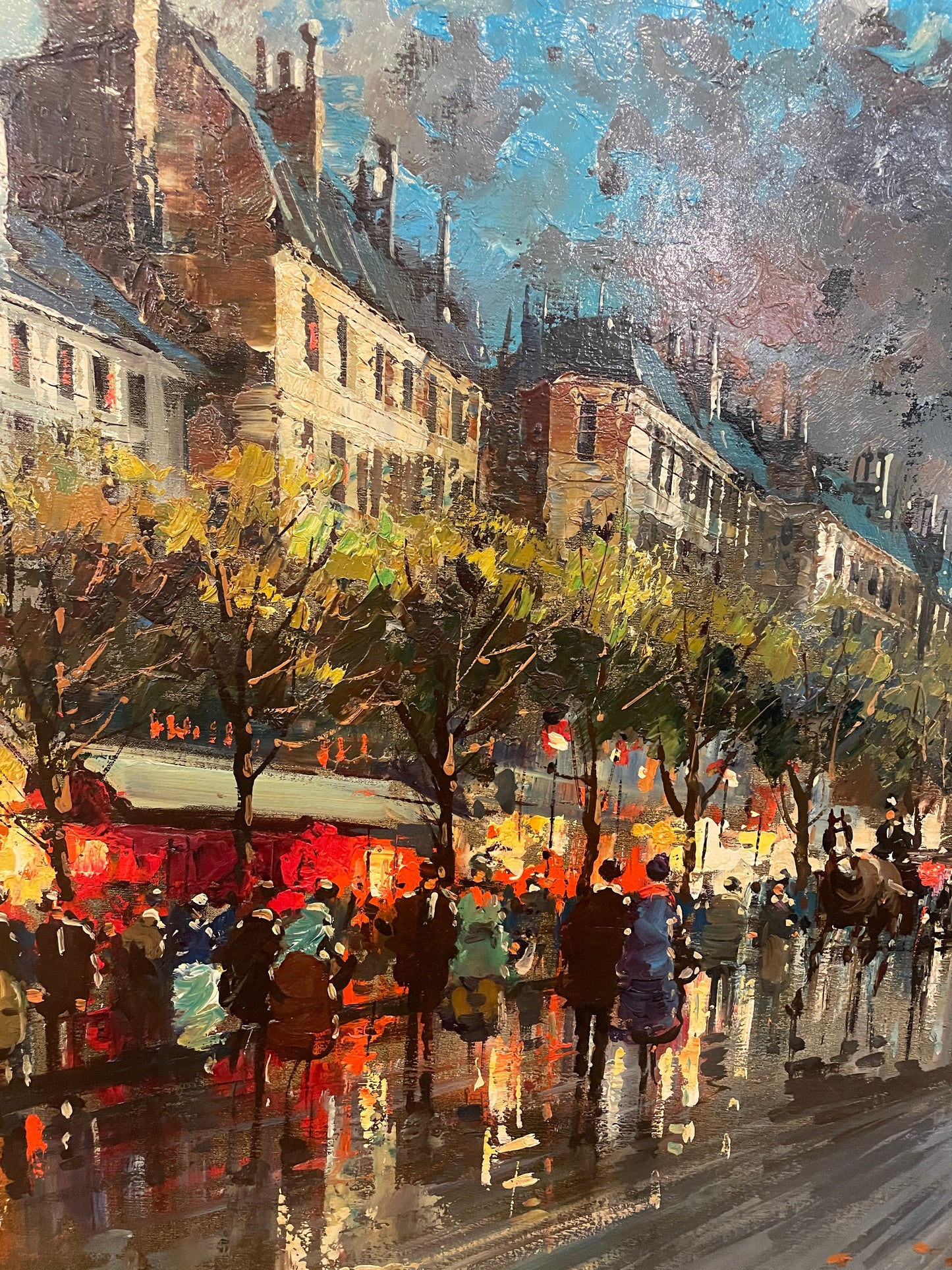Henri Renard Oil on Canvas-Parisian street scene (0O1002)
